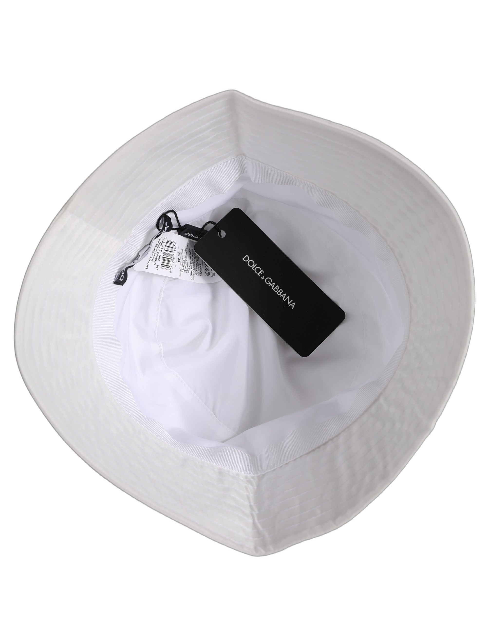 Dolce & Gabbana Men White Nylon Wide Brim Bucket Capello Men's Hat