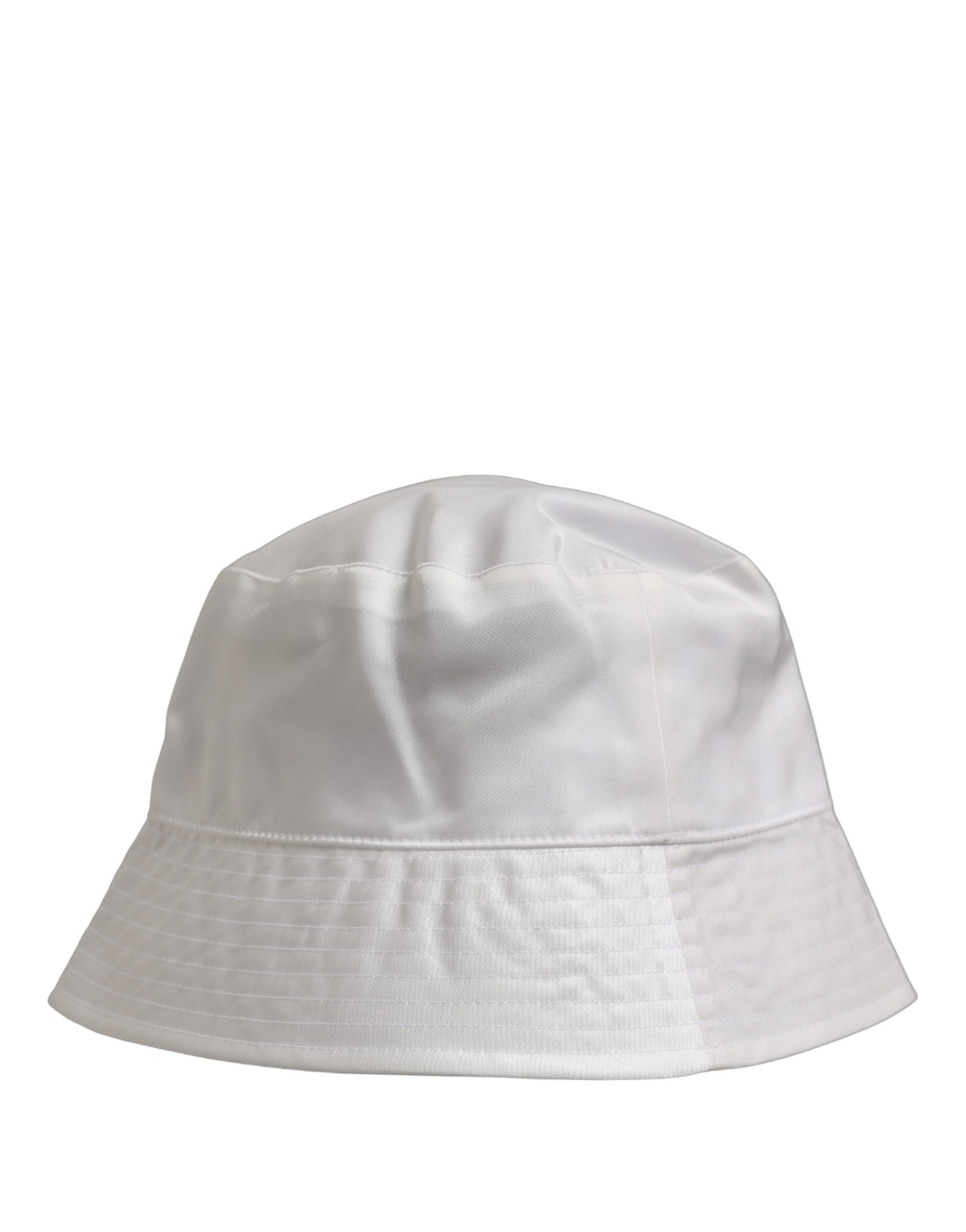 Dolce & Gabbana Men White Nylon Wide Brim Bucket Capello Men's Hat