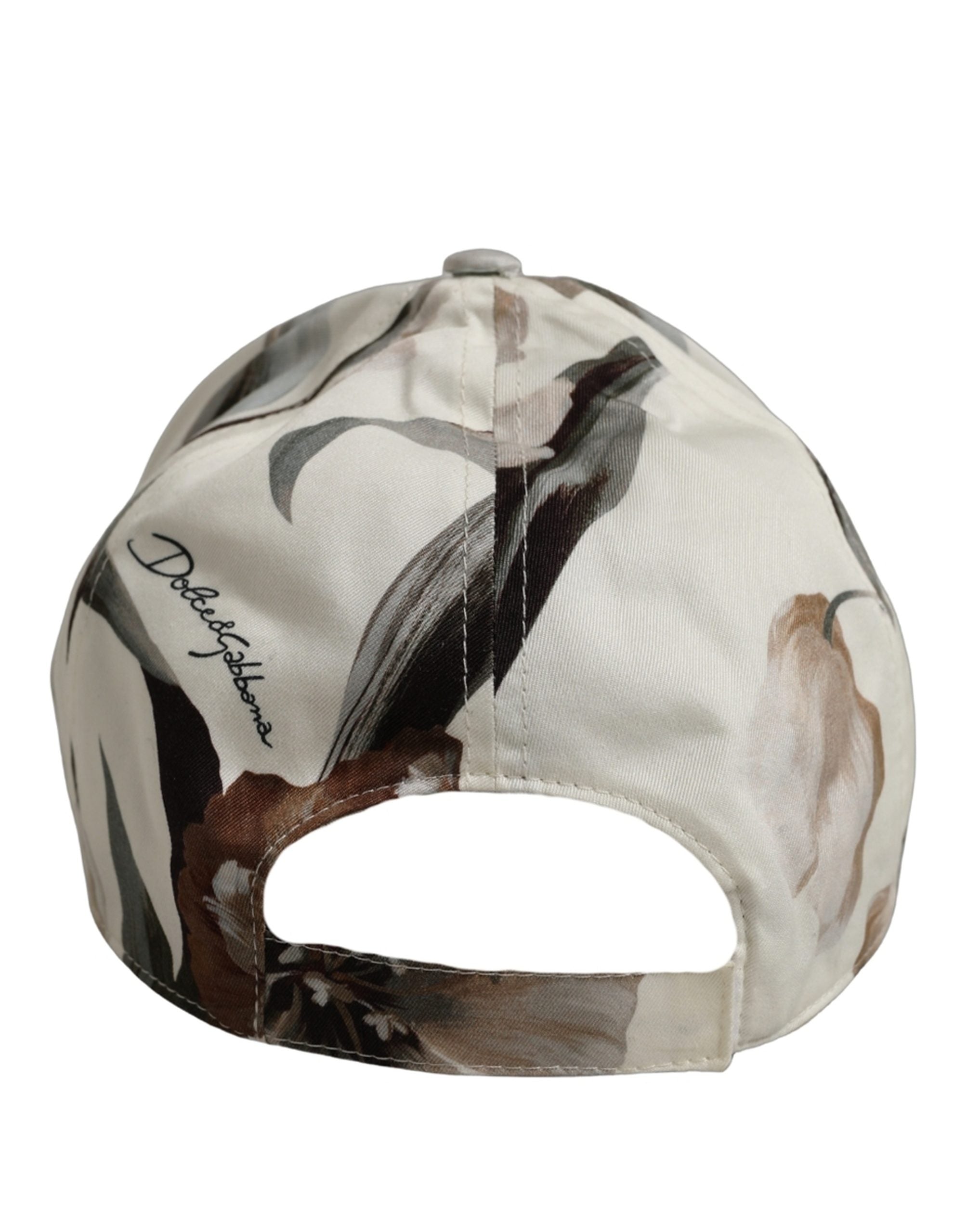 Dolce & Gabbana Men Beige Floral Cotton Baseball Capello Men's Hat