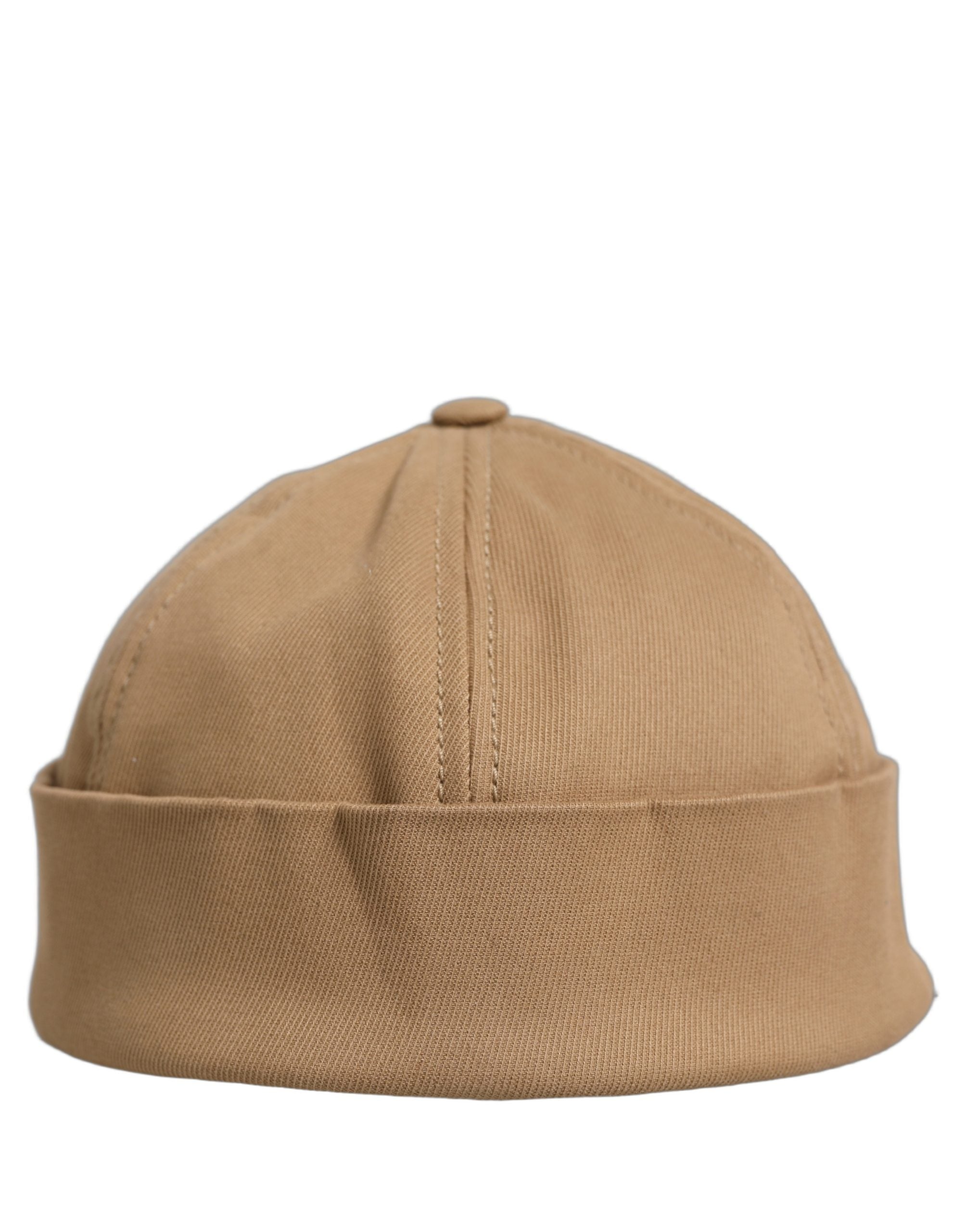 Dolce & Gabbana Men Khaki Cotton Docker Capello Brimless Men's Hat