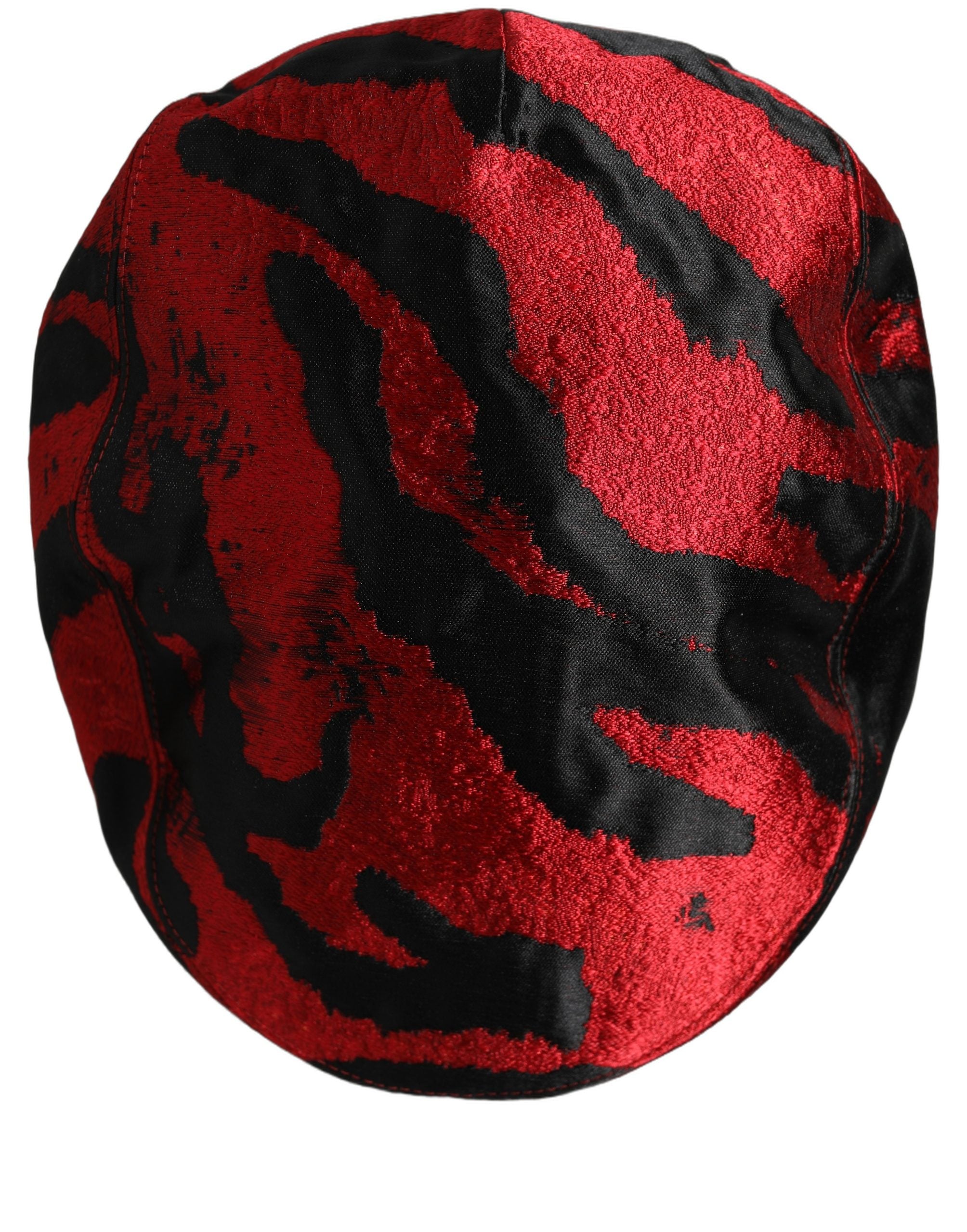 Dolce & Gabbana Men Red Black Stripe Cotton Newsboy Capello Men's Hat