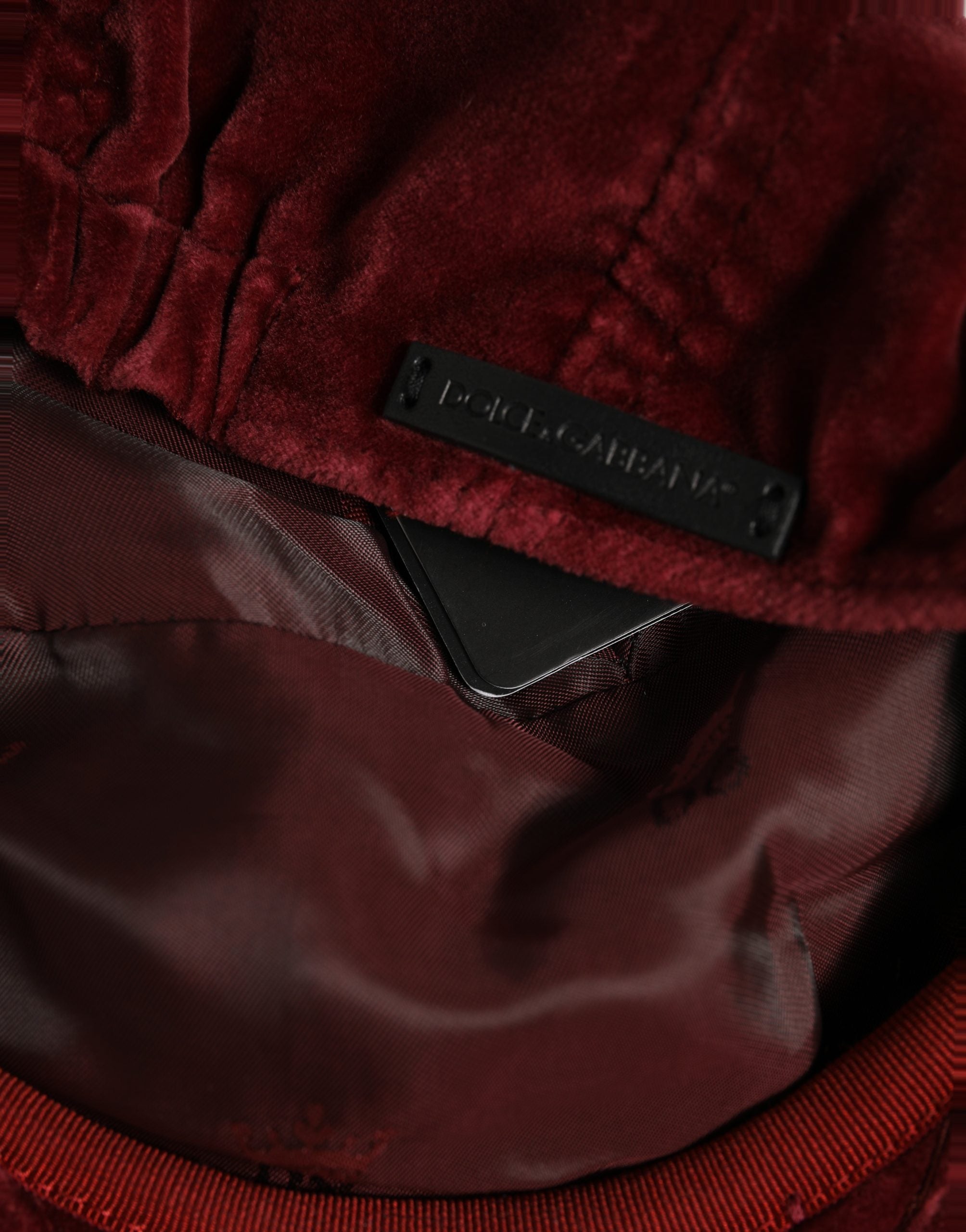 Dolce & Gabbana Men Dark Red Cotton Newsboy Capello Cabbie Men's Hat