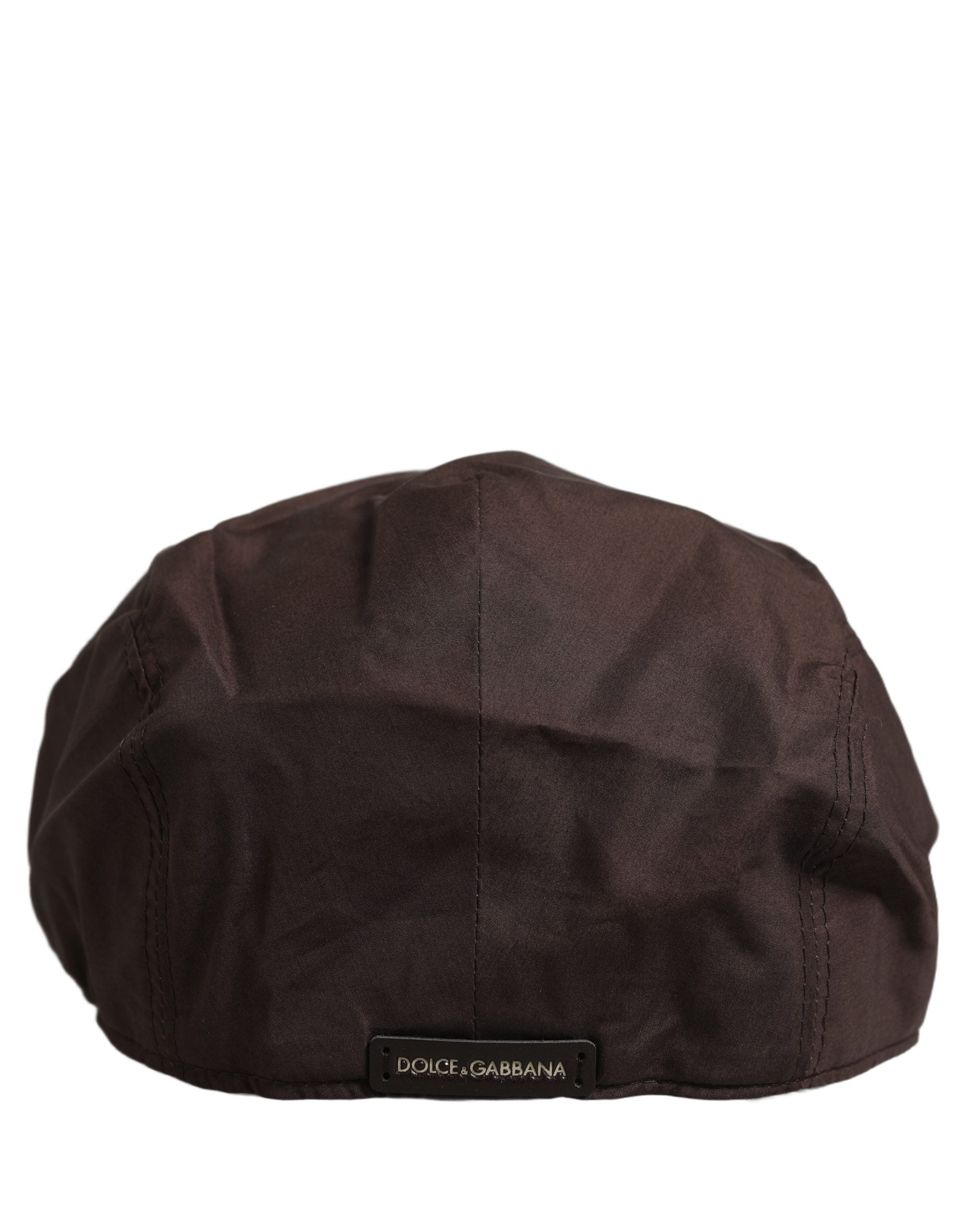 Dolce & Gabbana Men Brown Cotton Newsboy Capello Cabbie Men's Hat