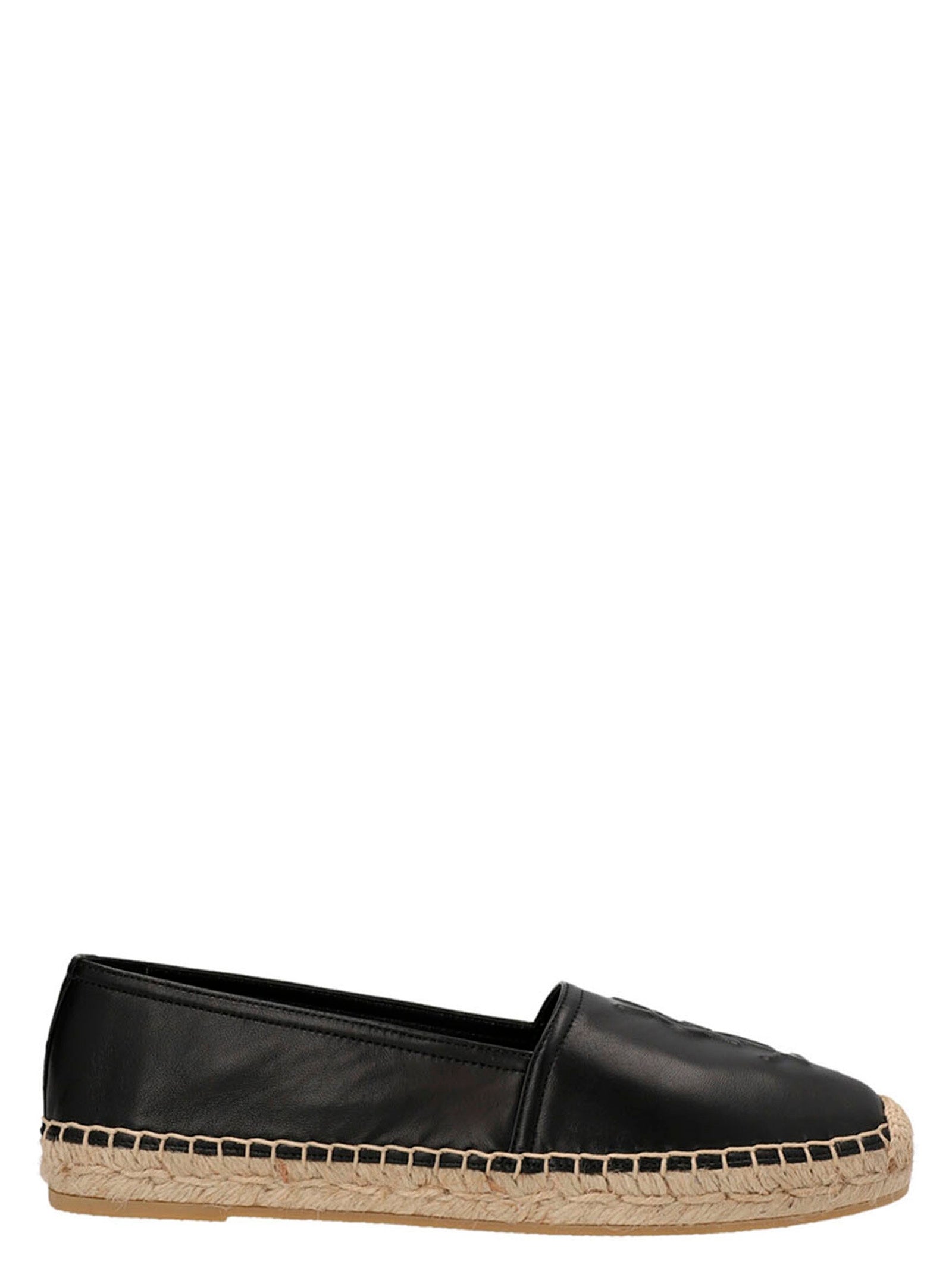 Saint Laurent Black Lamb Leather Women's Espadrilles