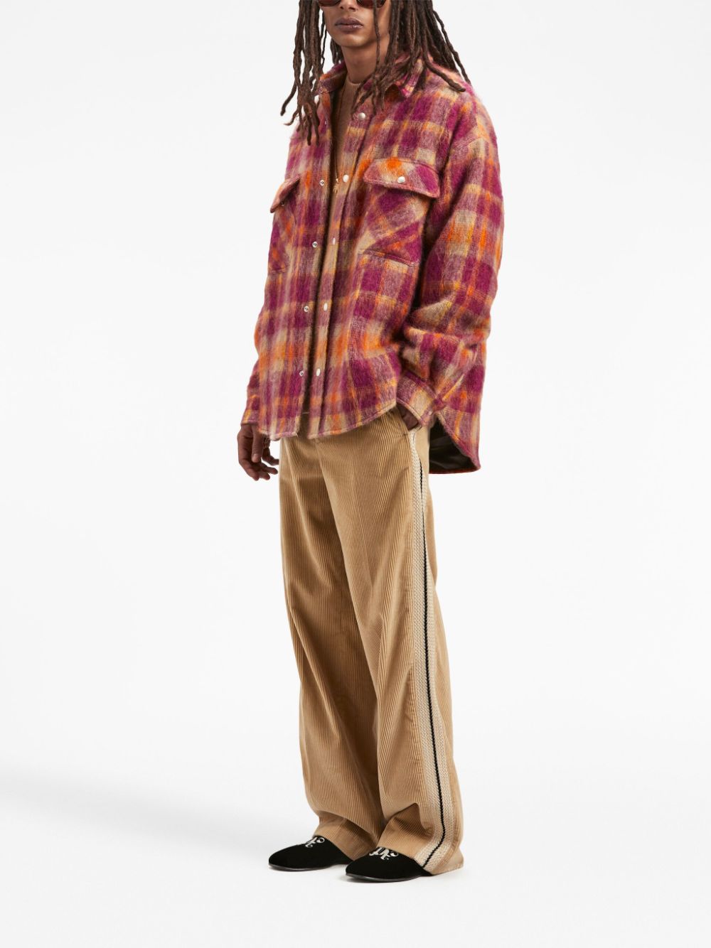 Palm Angels Men's Checked Wool Overshirt