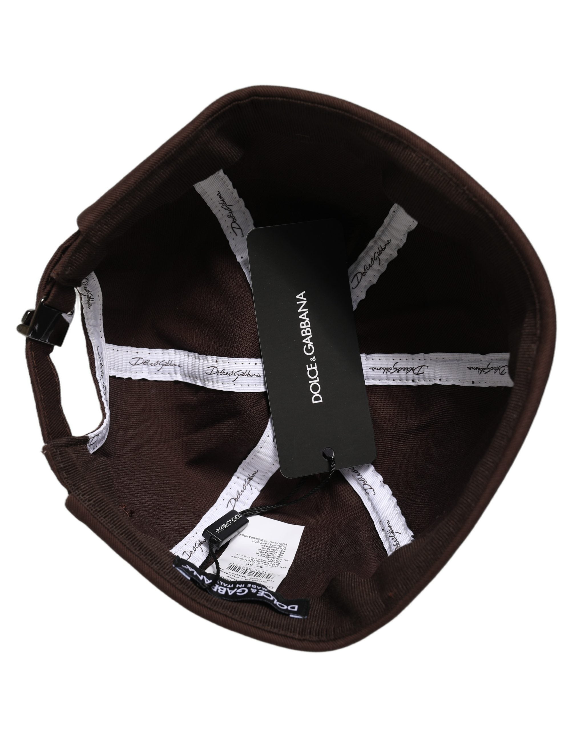 Dolce & Gabbana Men Brown Cotton Docker Capello Brimless Men's Hat