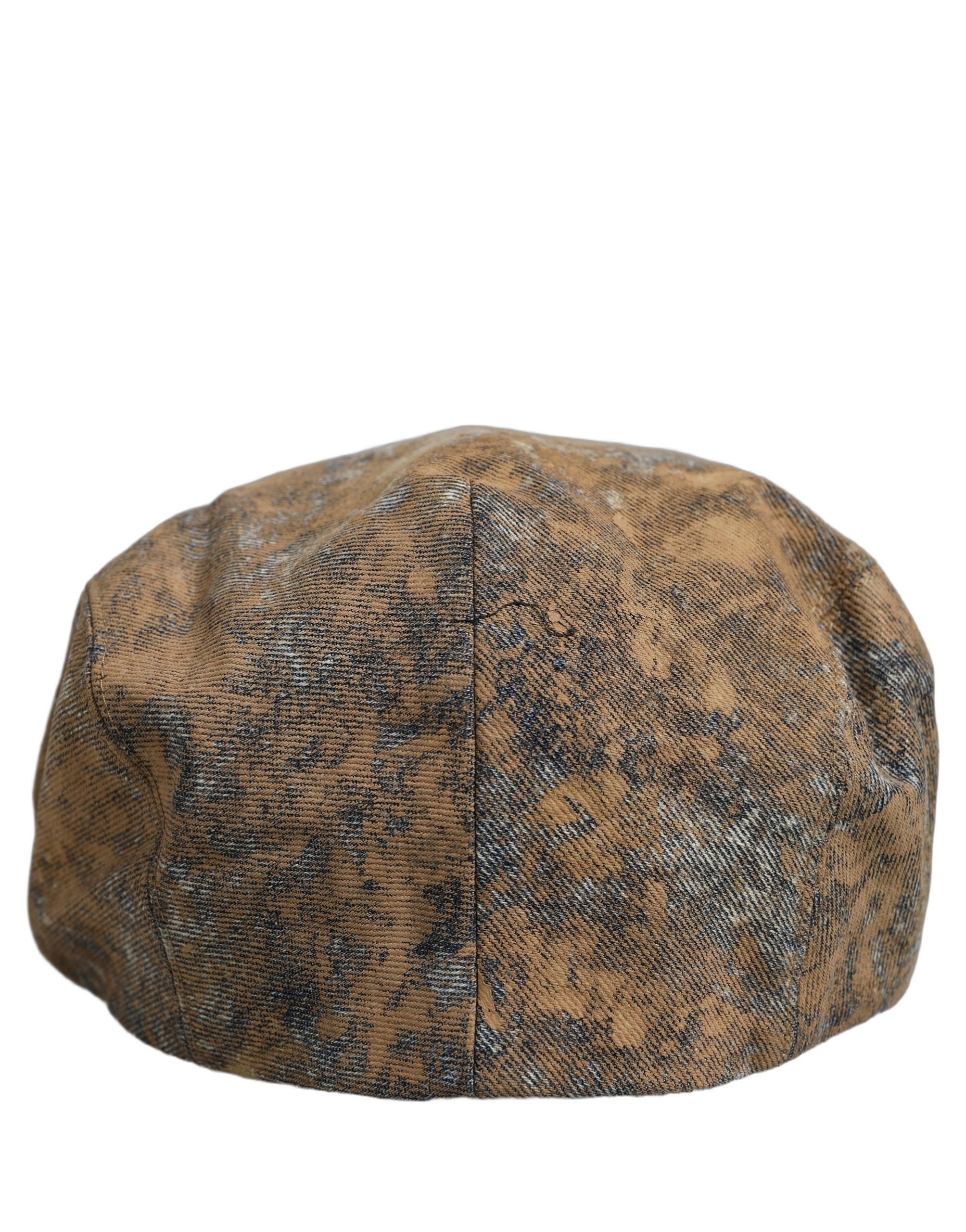 Dolce & Gabbana Men Brown Cotton Newsboy Capello Cabbie Men's Hat