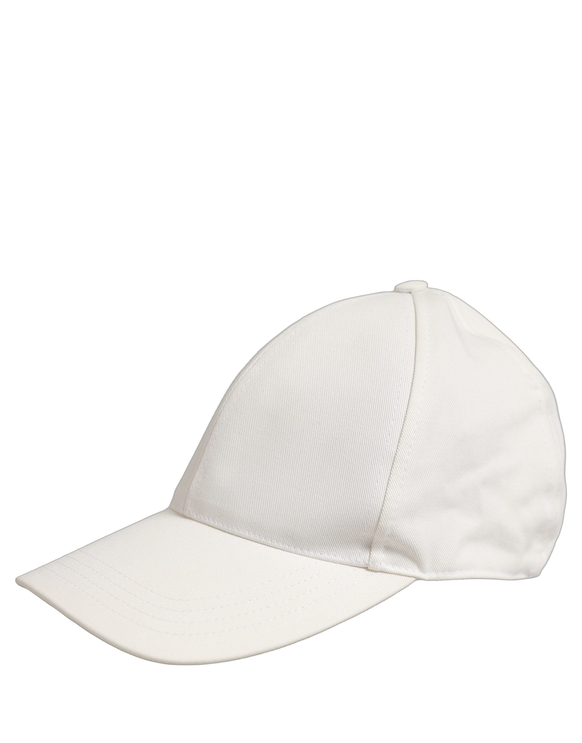 Dolce & Gabbana Men White Cotton Baseball Capello 6 Panels Men's Hat