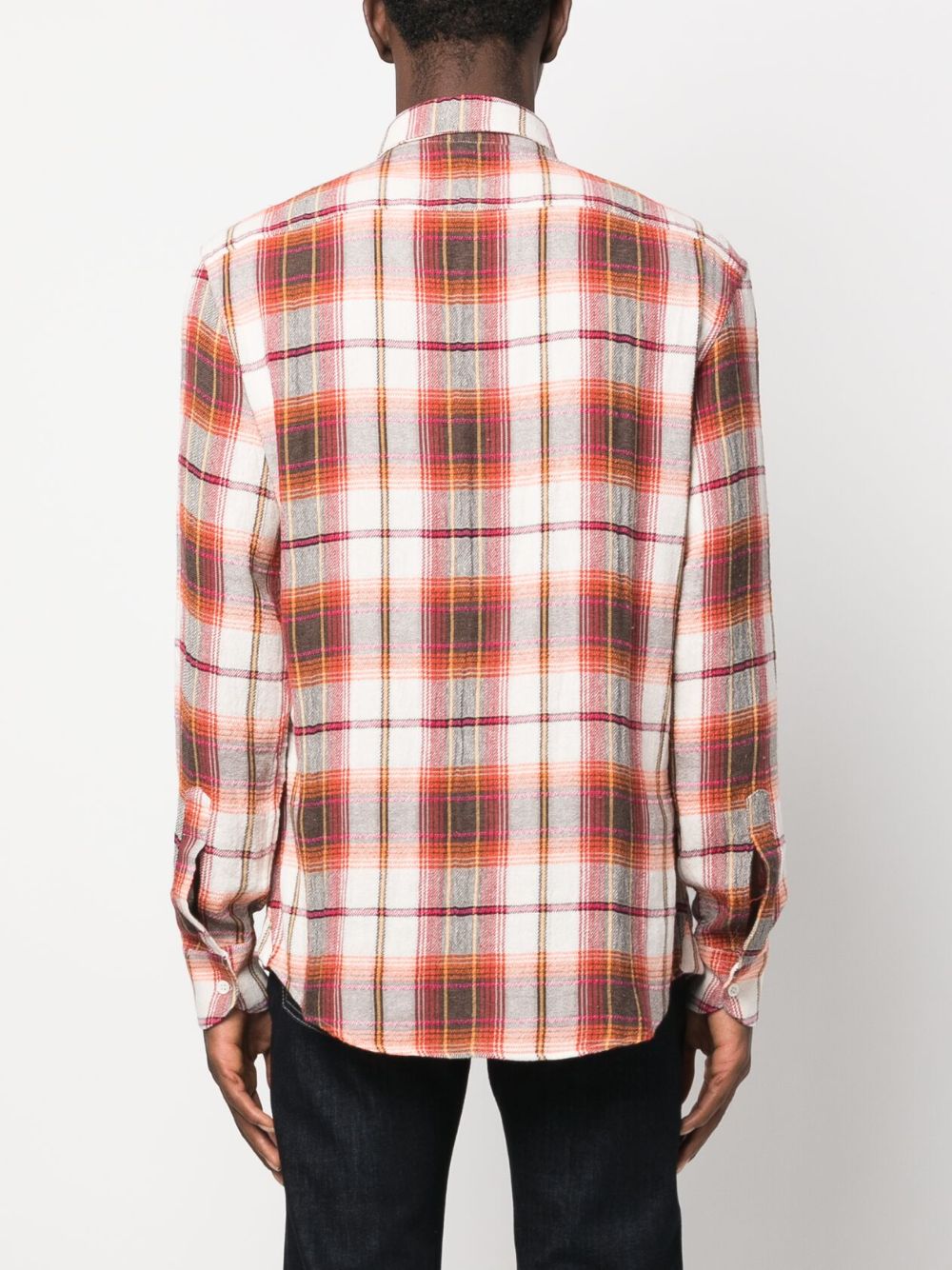 Barena Men's Check Print Cotton Blend Shirt