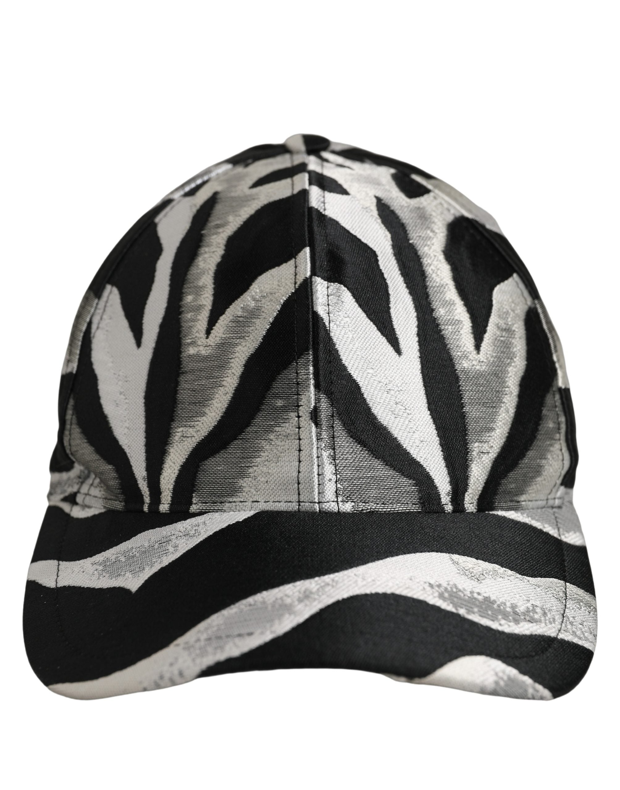 Dolce & Gabbana Men Black Silver Zebra Pattern Baseball Cap Men's Hat
