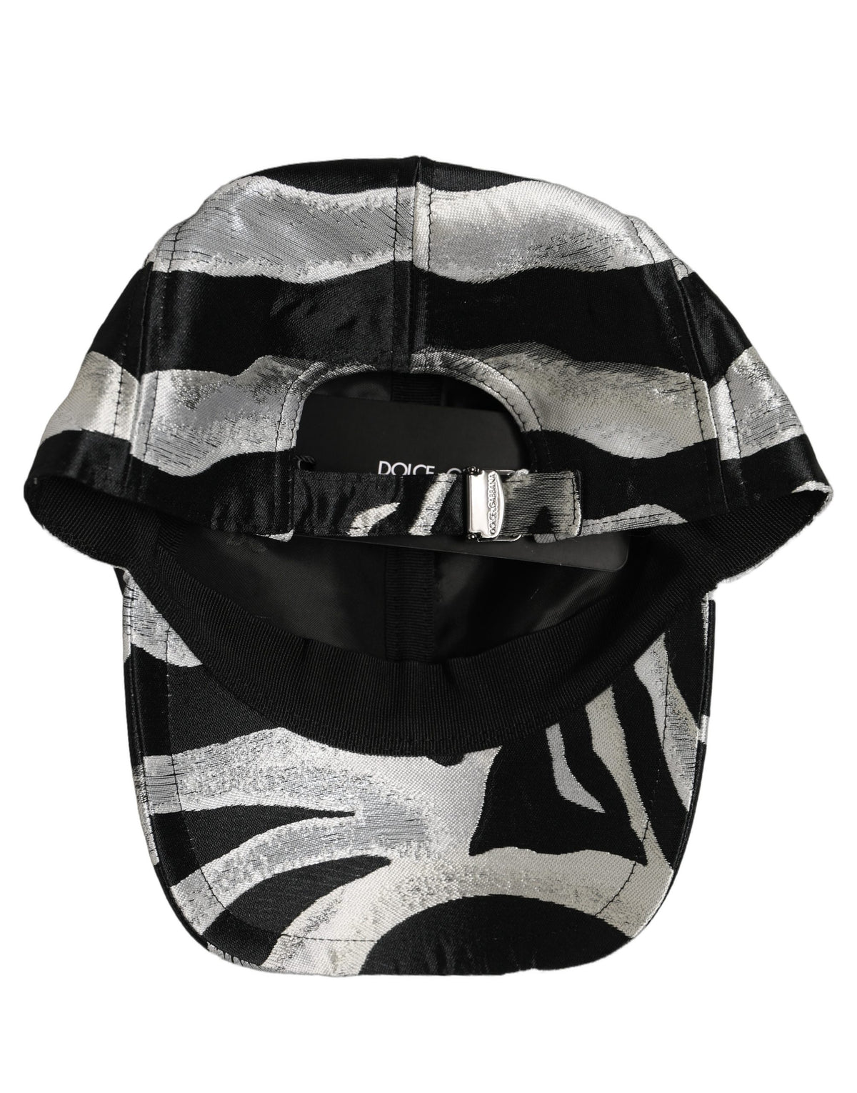 Dolce & Gabbana Men Black Silver Zebra Pattern Baseball Cap Men's Hat