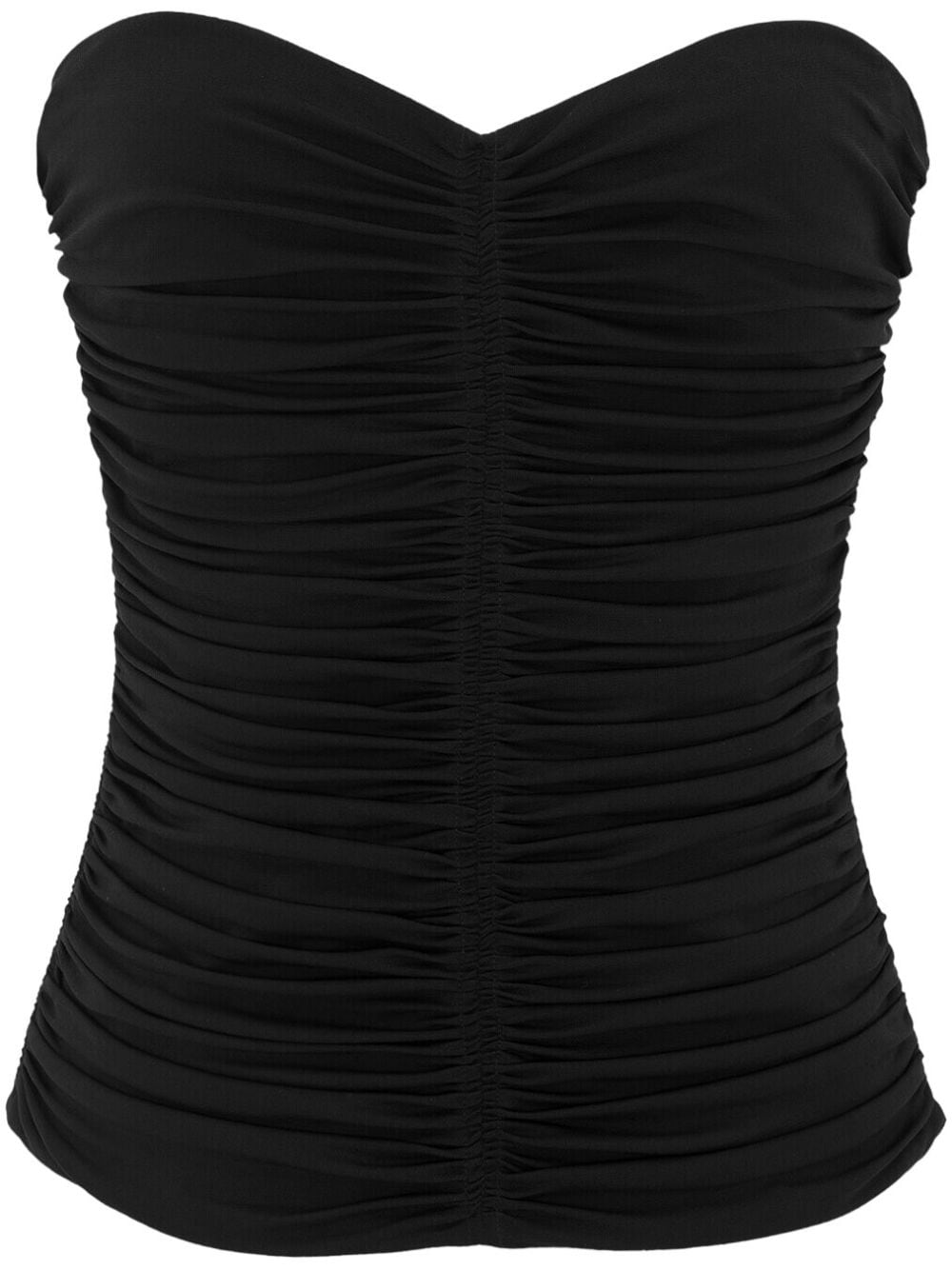 Saint Laurent Women's Ruched Strapless Top