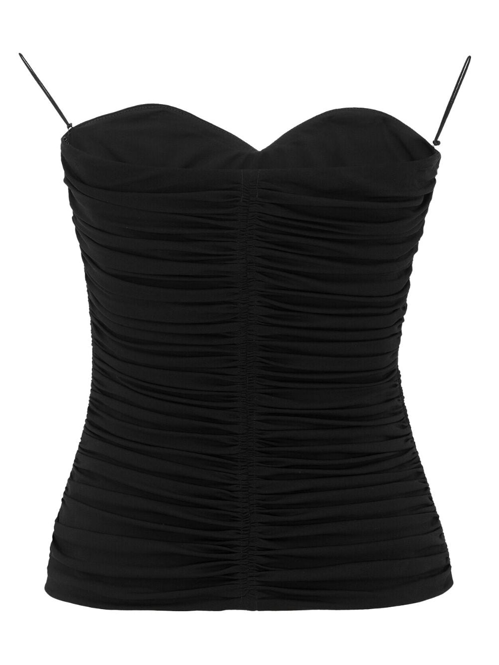Saint Laurent Women's Ruched Strapless Top