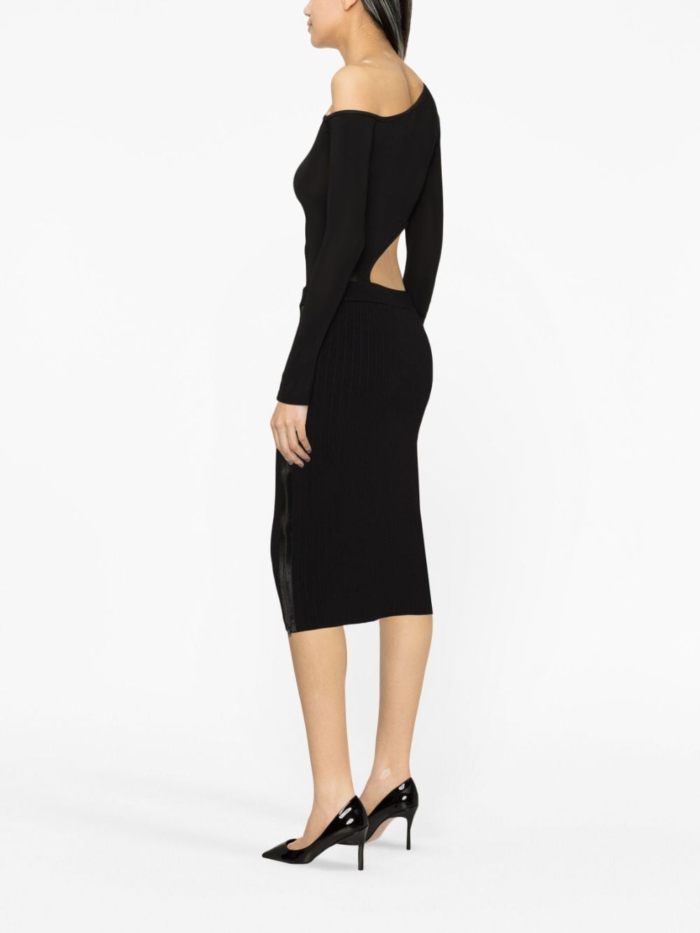 Tom Ford Women's Zipped Ribbed Silk Skirt