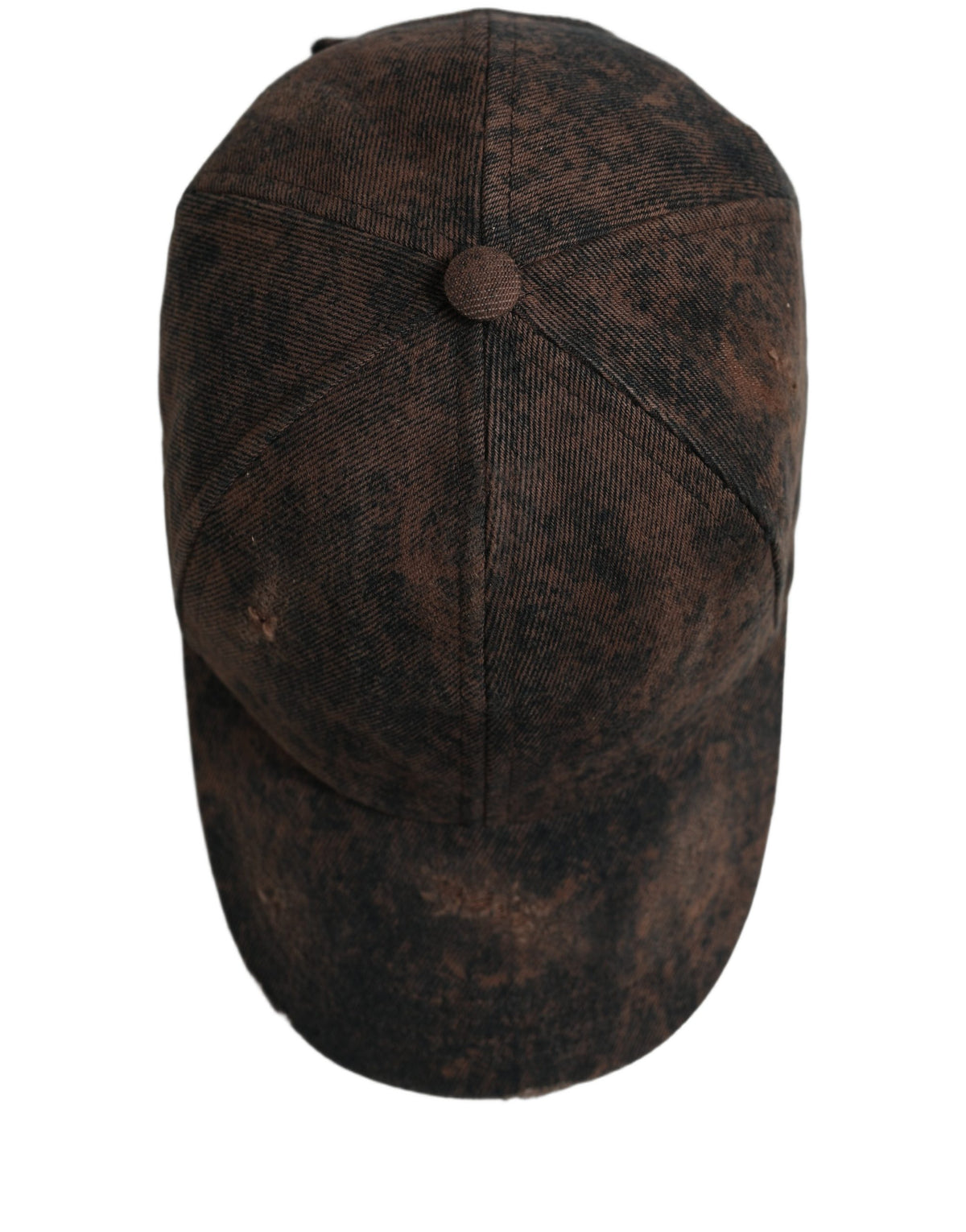 Dolce & Gabbana Men Brown Cotton Distressed Baseball Cap Men's Hat