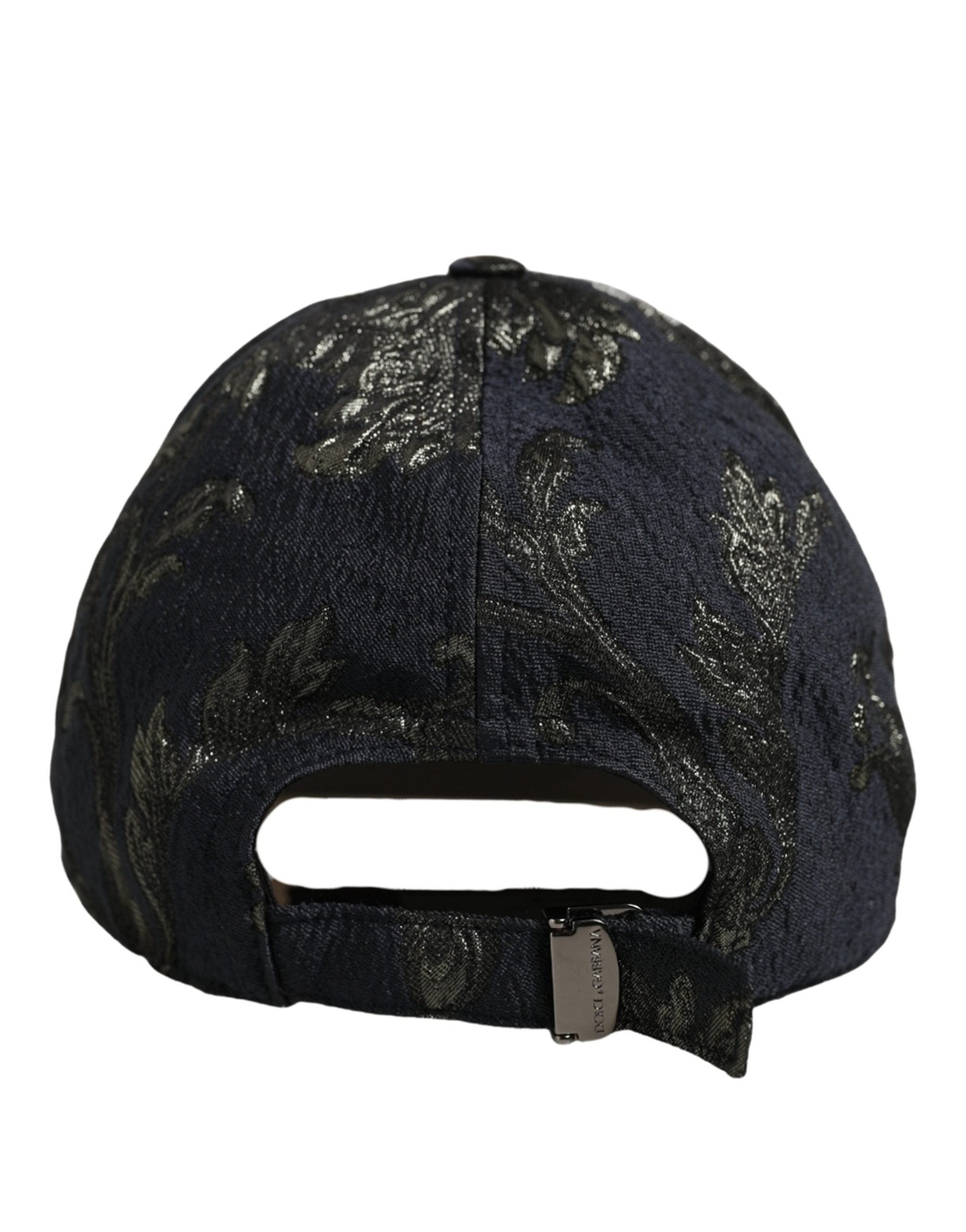 Dolce & Gabbana Men Black Floral Barocco Cotton Baseball Cap Men's Hat