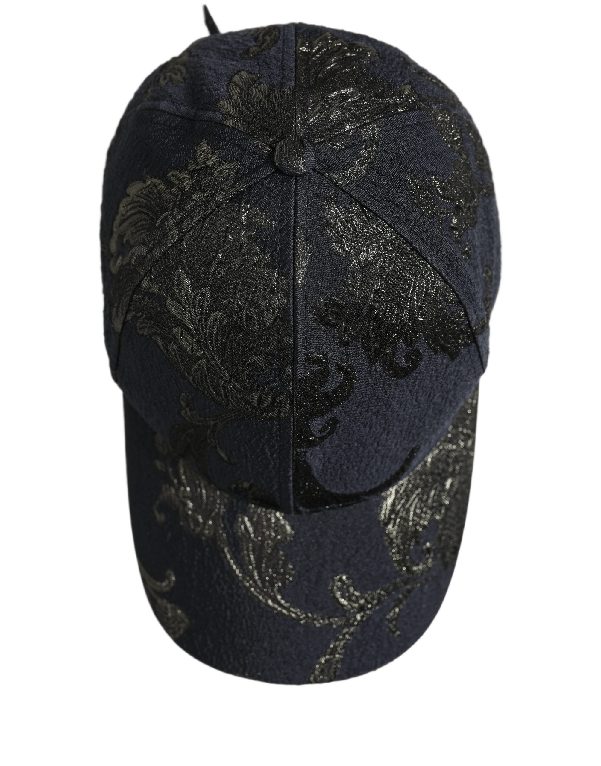 Dolce & Gabbana Men Black Floral Barocco Cotton Baseball Cap Men's Hat