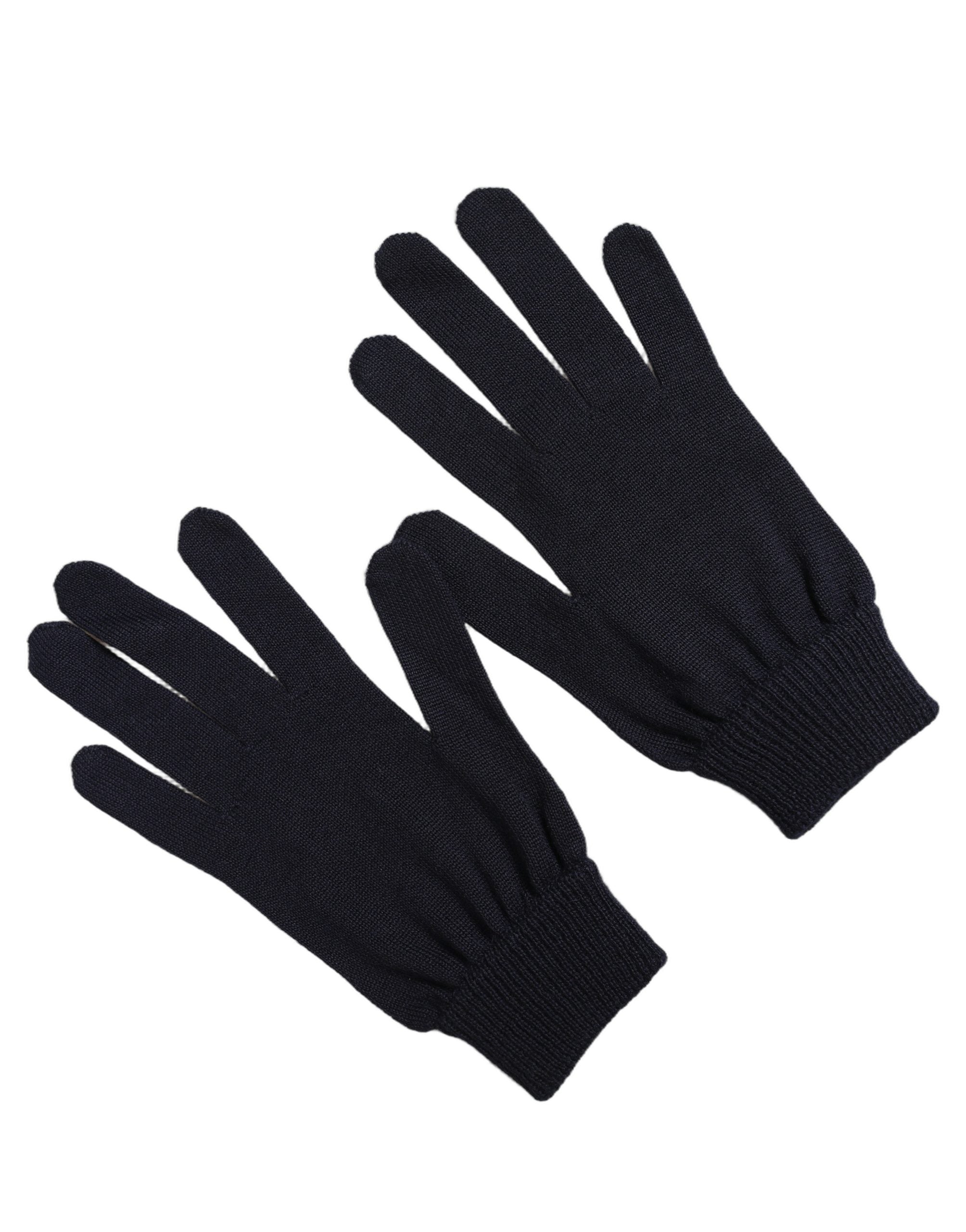 Dolce & Gabbana Men Dark Blue Cashmere Knitted Winter Men's Gloves