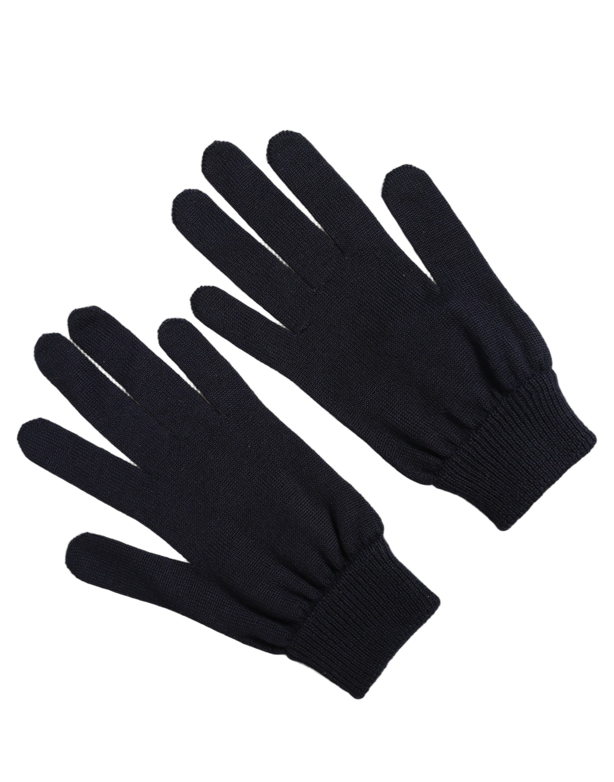 Dolce & Gabbana Men Dark Blue Cashmere Knitted Winter Men's Gloves