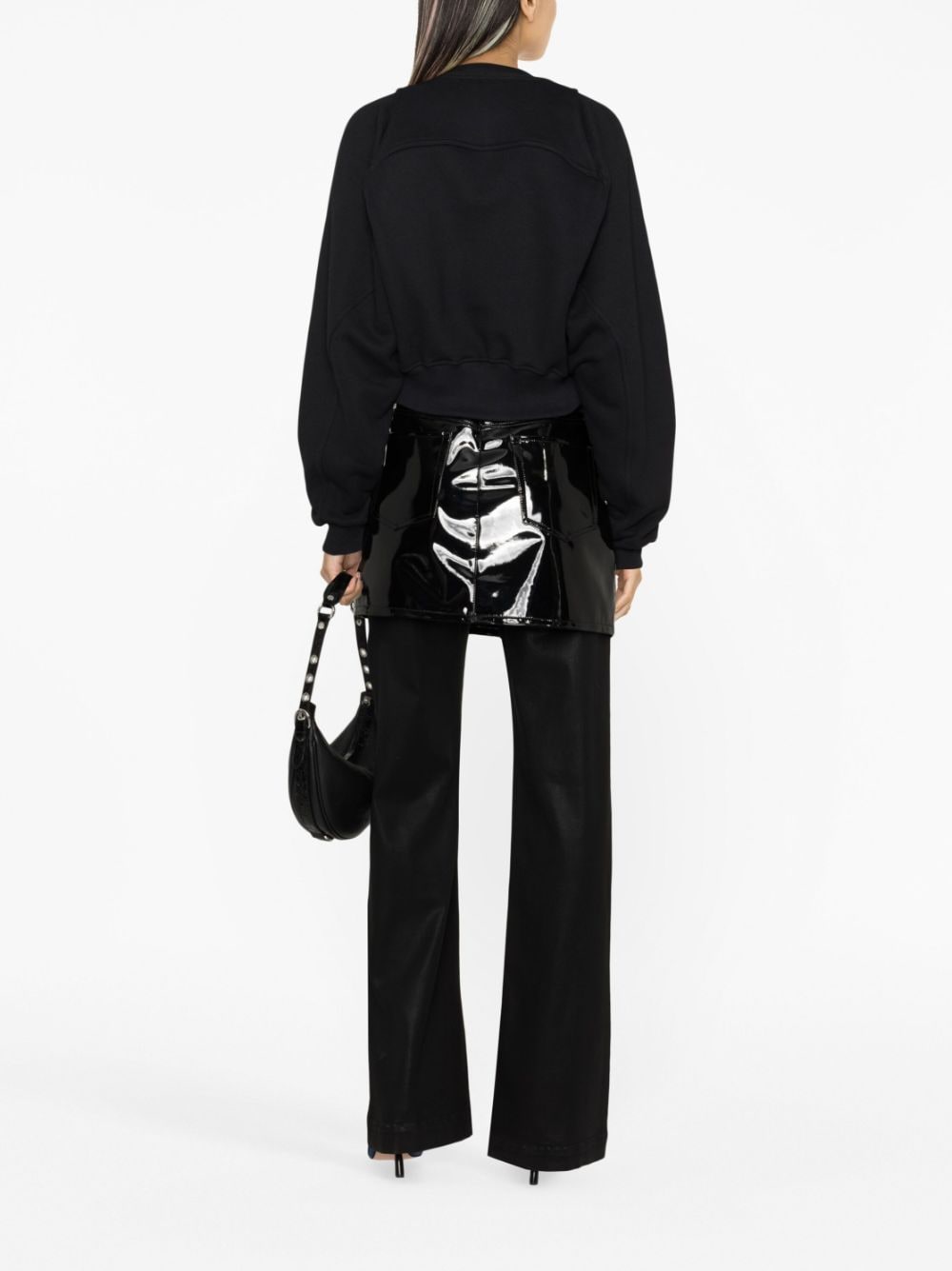 Off White Women's Printed Crop Sweatshirt