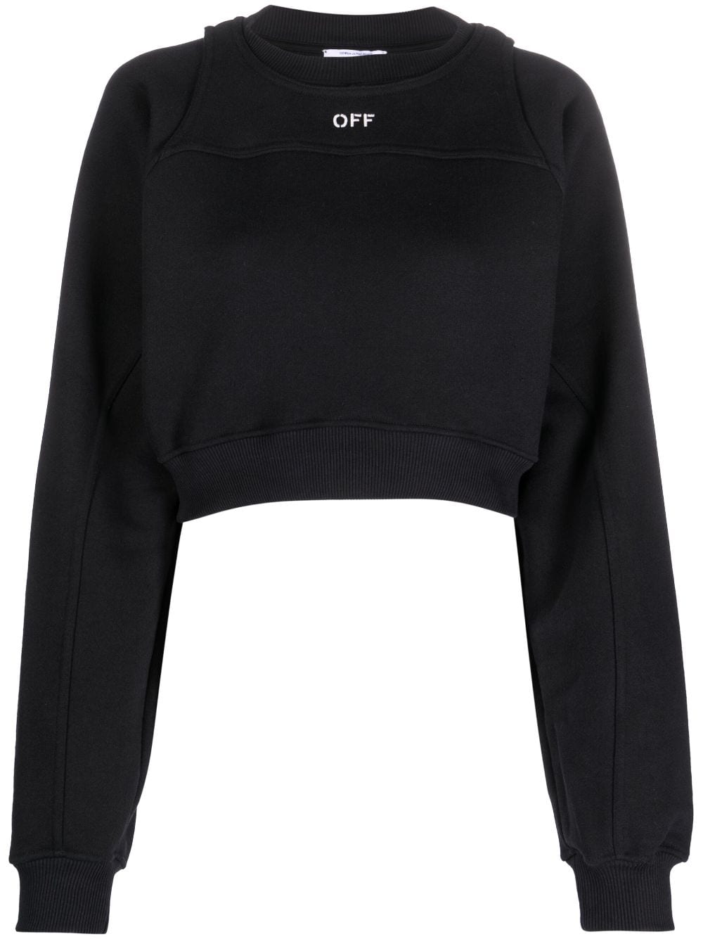 Off White Women's Printed Crop Sweatshirt
