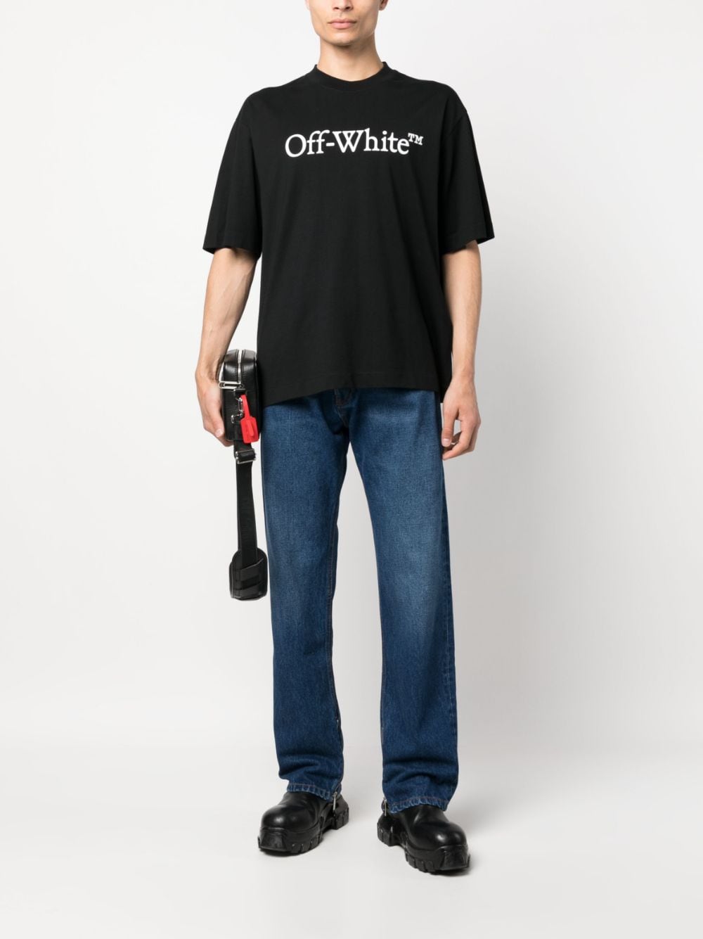 Off White Men's High-Waisted Straight Jeans