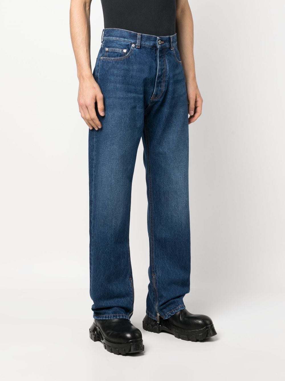 Off White Men's High-Waisted Straight Jeans