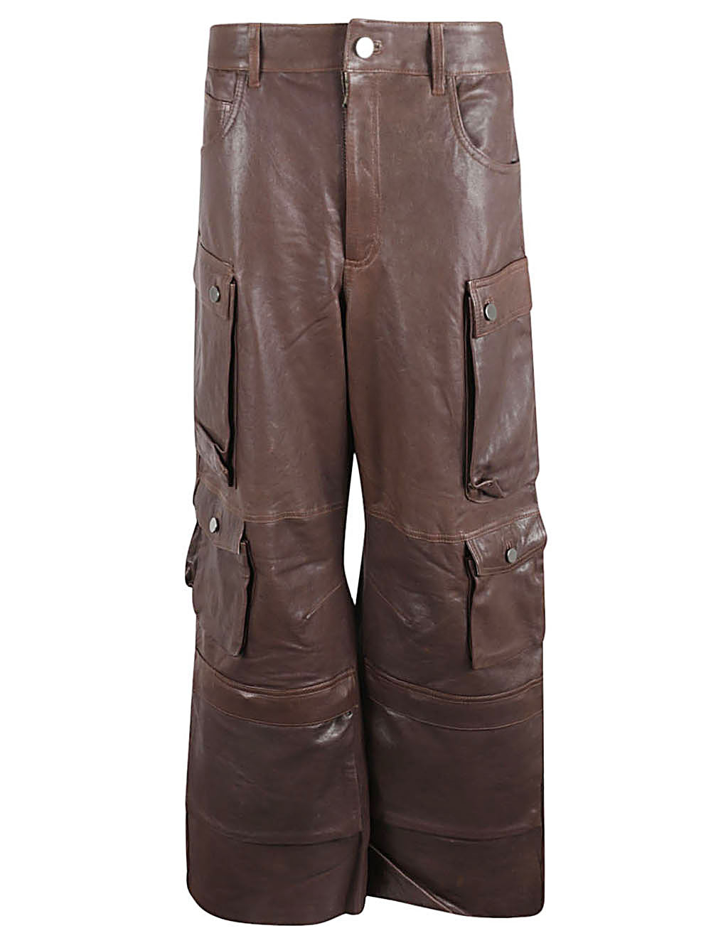 Fermas.Club Women's Leather Cargo Pants