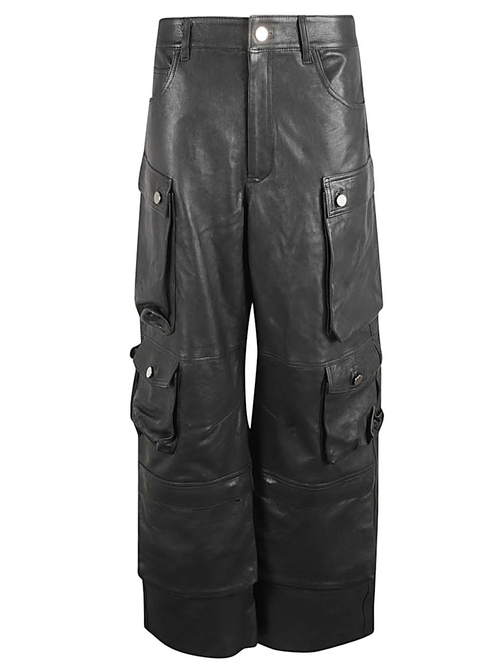 Fermas.Club Women's Leather Cargo Pants