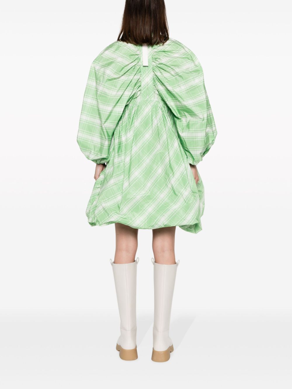 Jil Sander Fashion Women's Plaid-Check Pattern Mini Dress