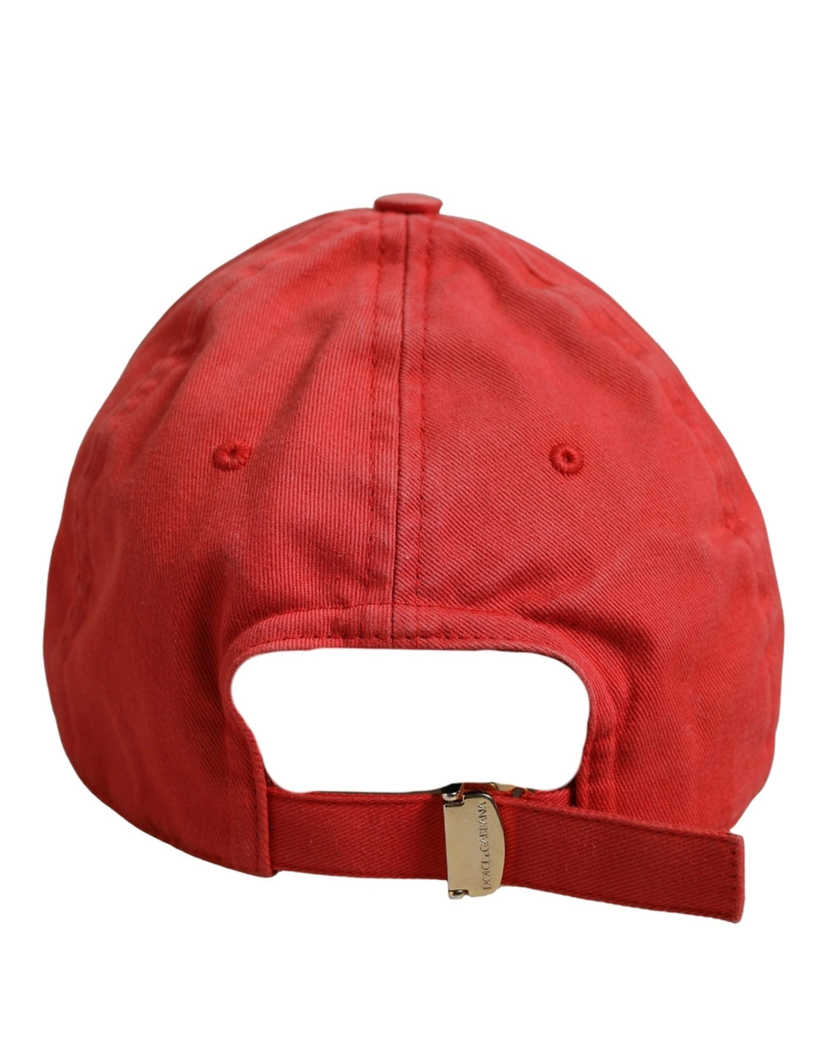 Dolce & Gabbana Men Red Cotton DG Logo Plaque Baseball Cap Men's Hat (Pre-Owned)