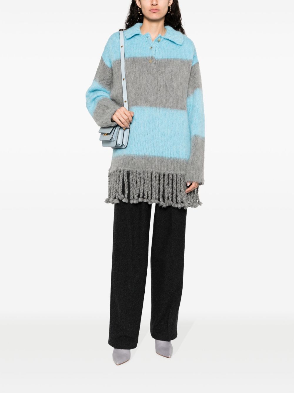 Etro Women's Fringed-Edge Sweater Minidress