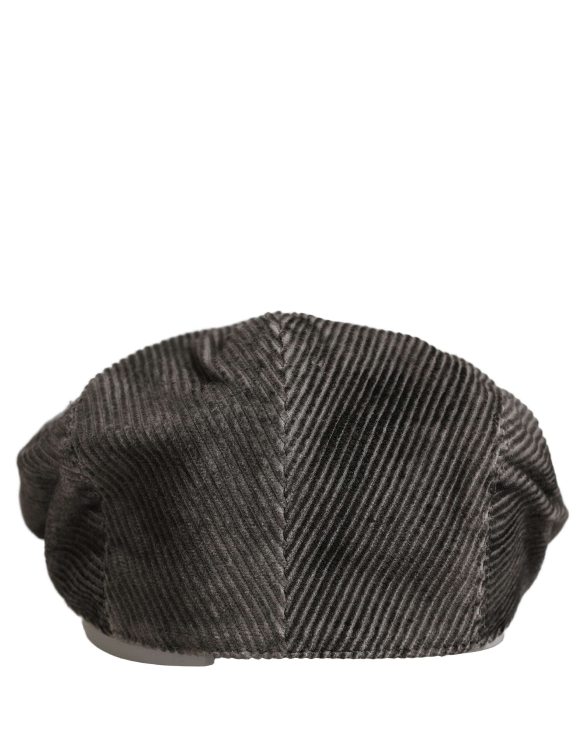 Dolce & Gabbana Men Grey Cotton Corduroy Cloth Newsboy Cap Men's Hat (Pre-Owned)