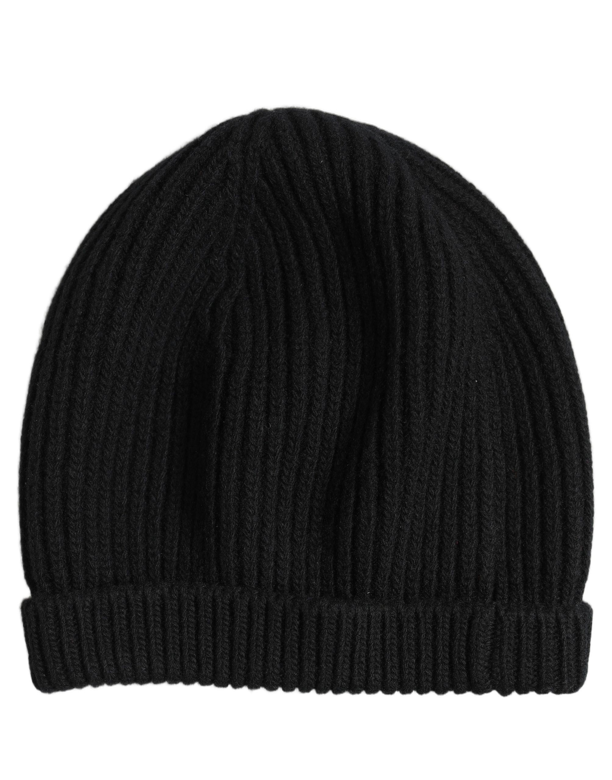 Dolce & Gabbana Men Black Wool Knitted Winter Beanie Capello One Men's Hat