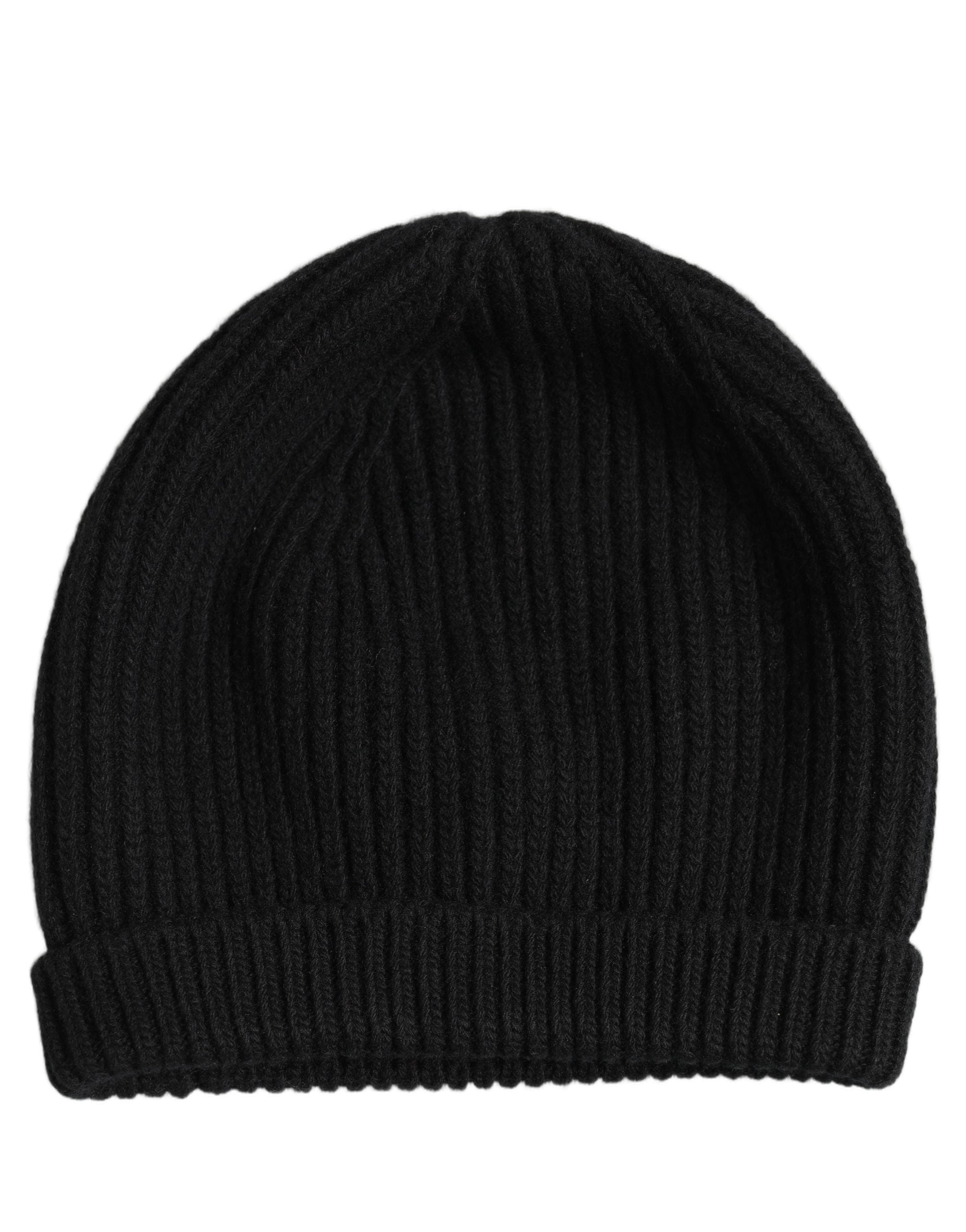 Dolce & Gabbana Men Black Wool Knitted Winter Beanie Capello One Men's Hat