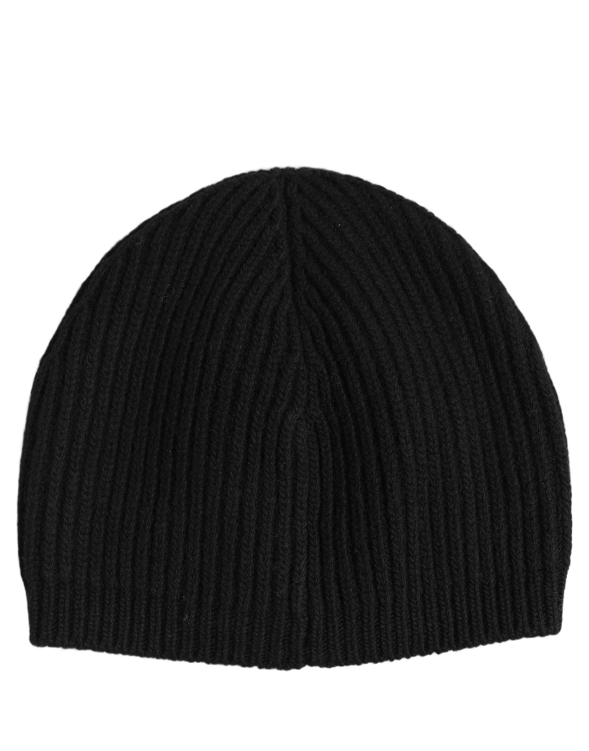 Dolce & Gabbana Men Black Wool Knitted Winter Beanie Capello One Size Men's Hat