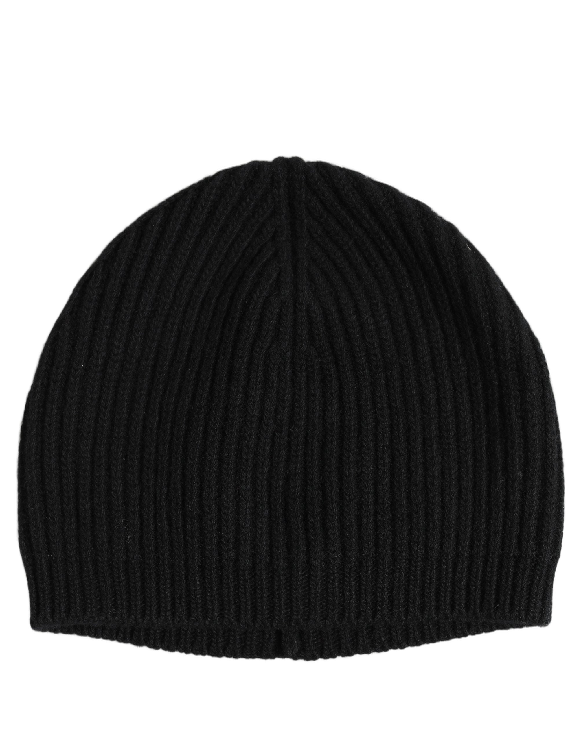 Dolce & Gabbana Men Black Wool Knitted Winter Beanie Capello One Size Men's Hat