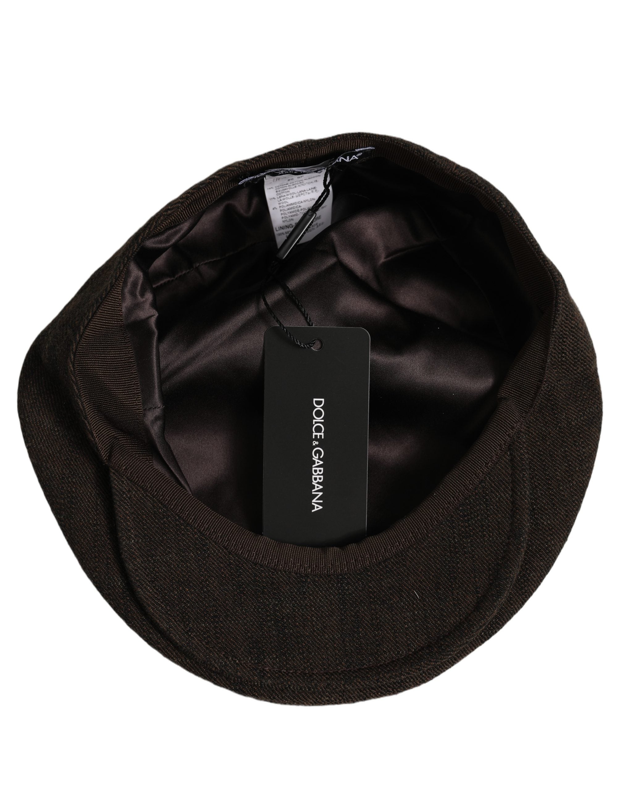 Dolce & Gabbana Men Brown Cotton Flat Cloth Newsboy Cap Men's Hat