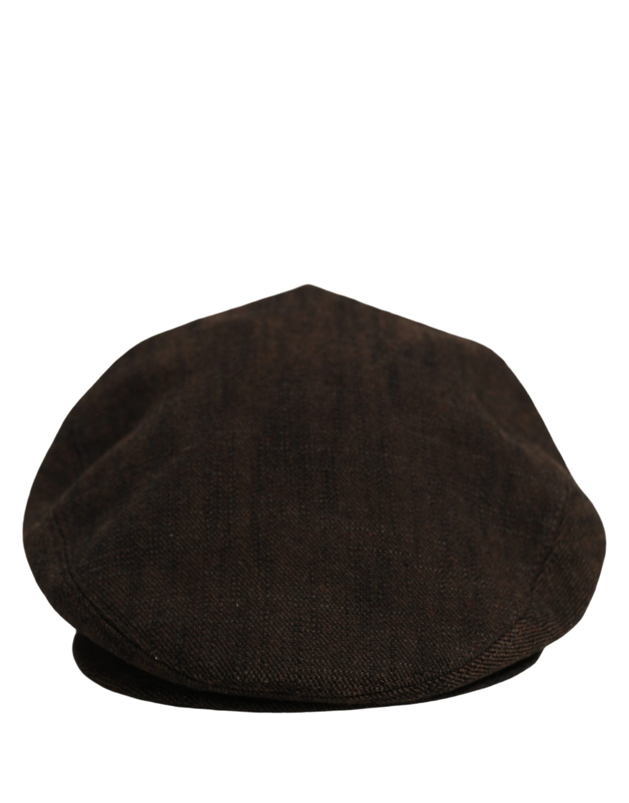 Dolce & Gabbana Men Brown Cotton Flat Cloth Newsboy Cap Men's Hat