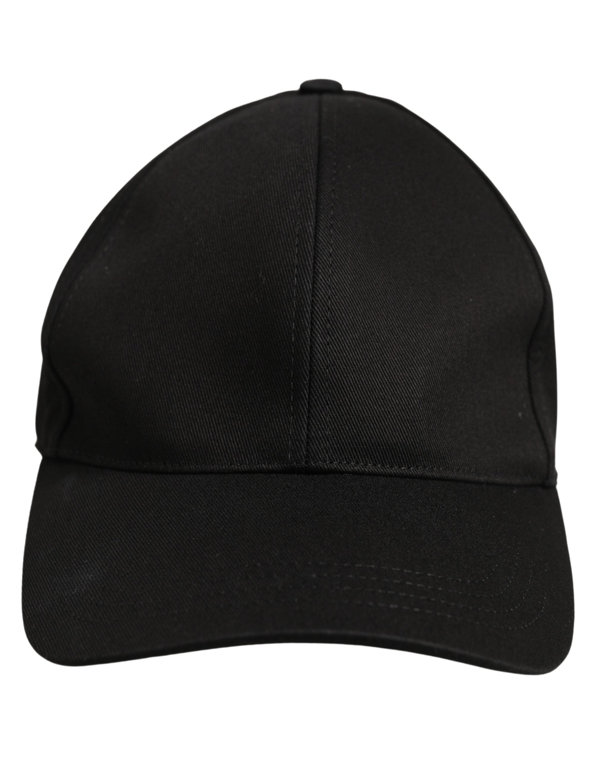 Dolce & Gabbana Men Black Cotton Baseball Capello 6 Panels Men's Hat
