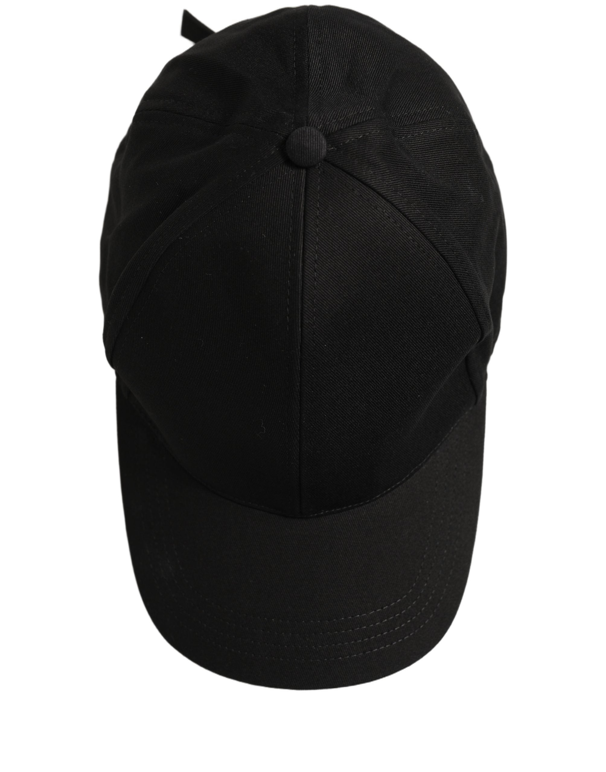 Dolce & Gabbana Men Black Cotton Baseball Capello 6 Panels Men's Hat