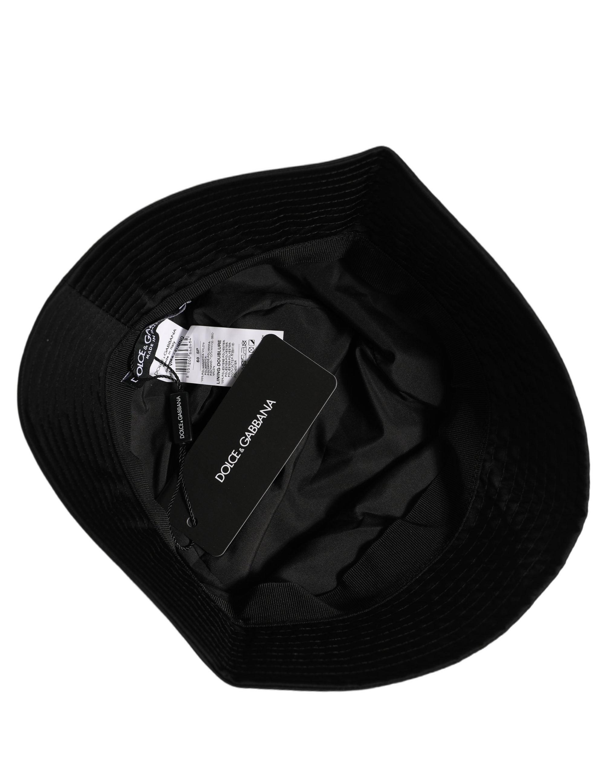 Dolce & Gabbana Men Black Nylon Wide Brim Bucket Capello Men's Hat