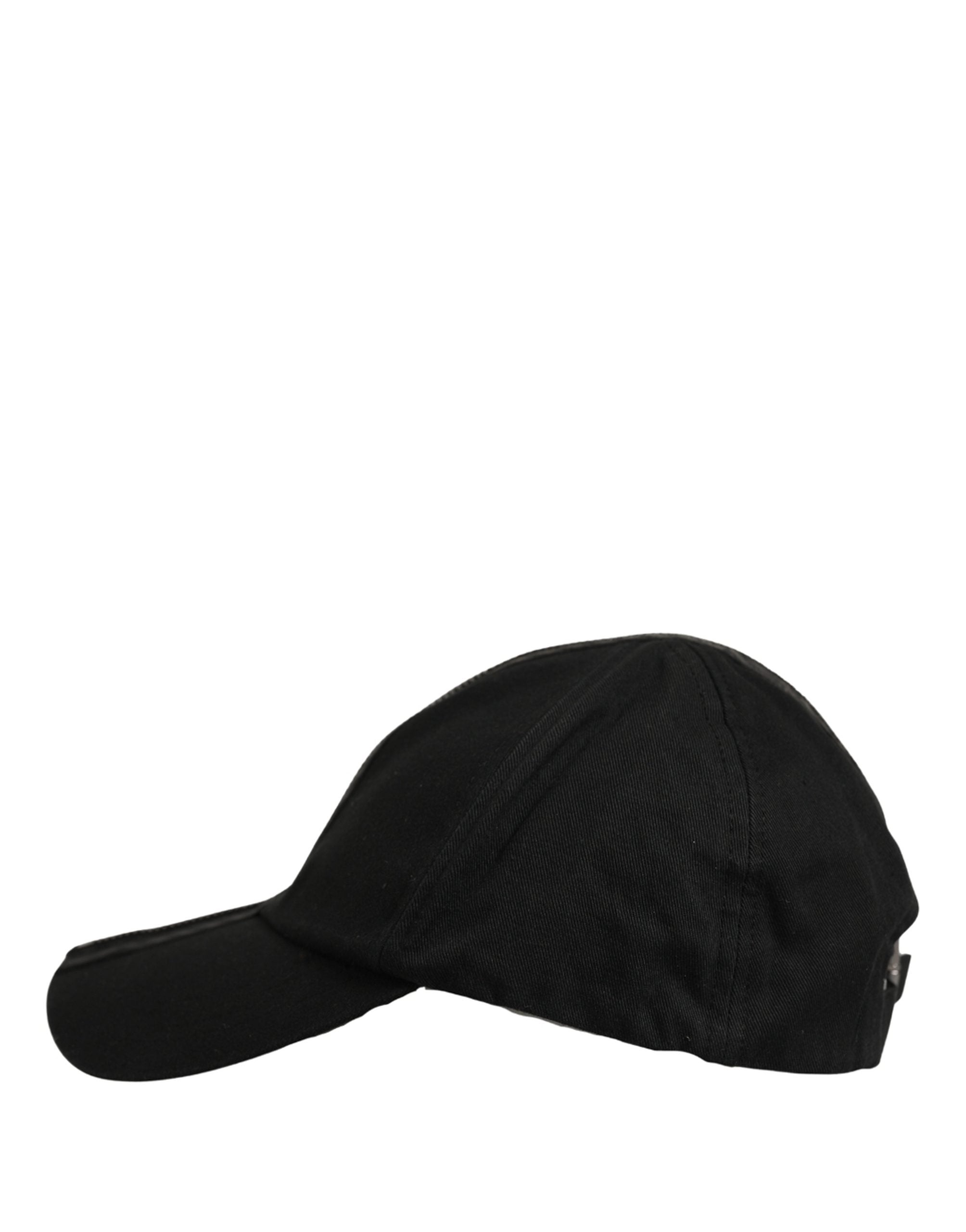 Dolce & Gabbana Men Black Cotton Baseball Cap 6 Panels Men's Hat