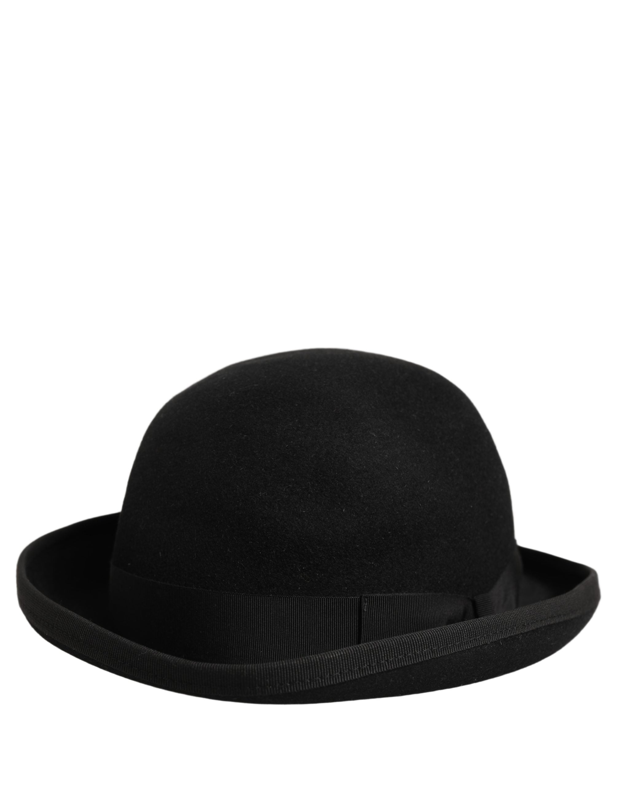 Dolce & Gabbana Men Black Rabbit Fur Felt Bowler Capello Men's Hat