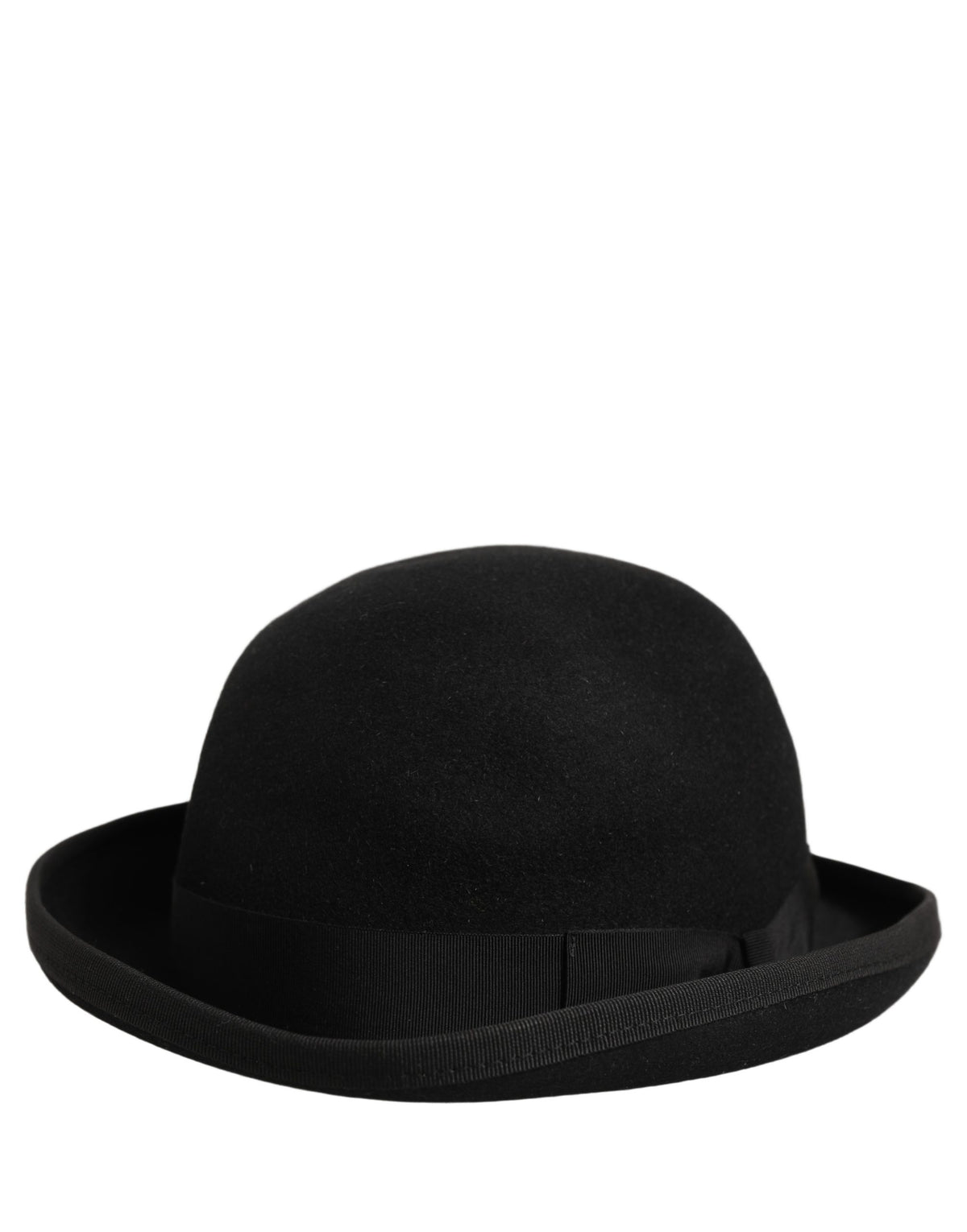 Dolce & Gabbana Men Black Rabbit Fur Felt Bowler Capello Men's Hat