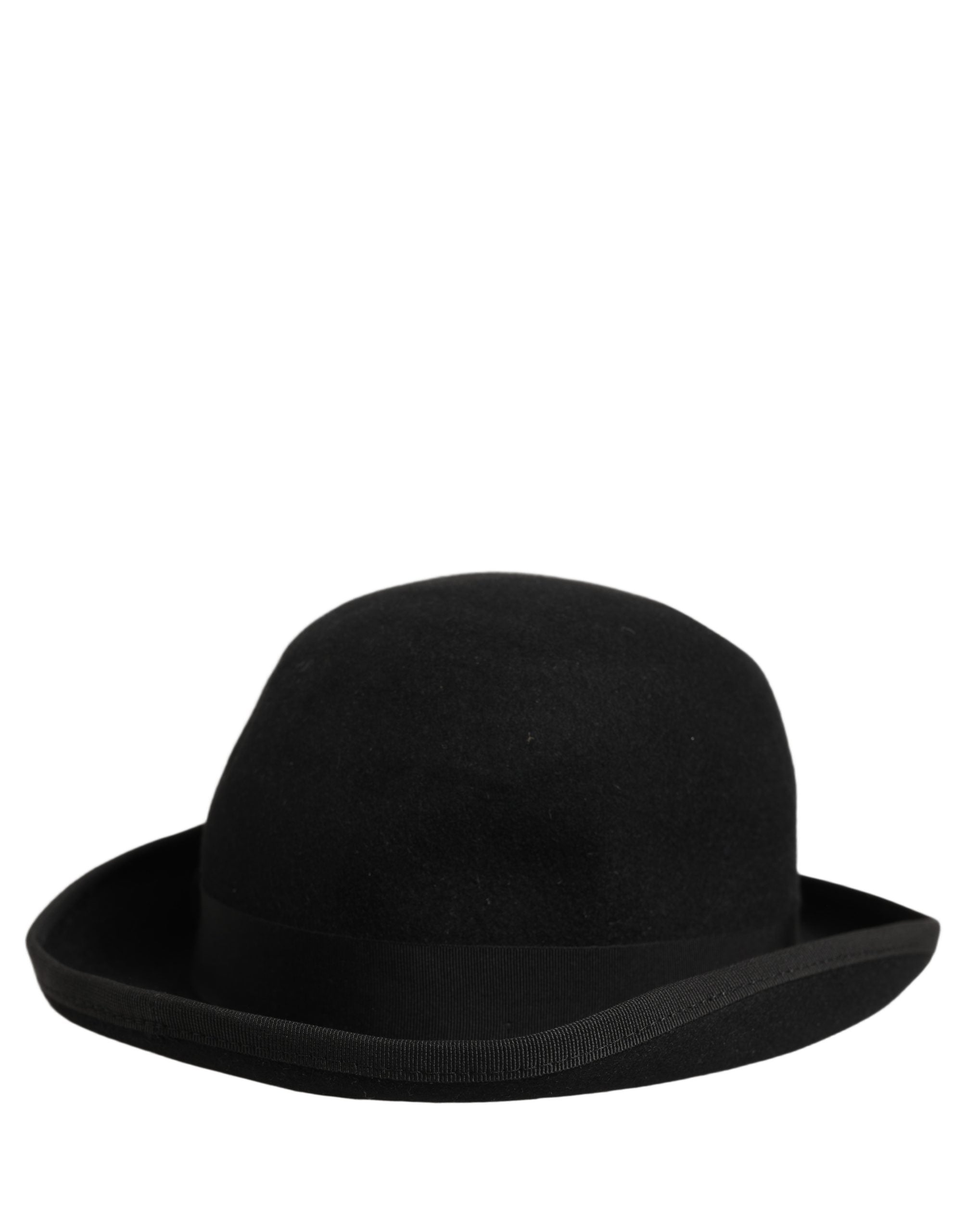 Dolce & Gabbana Men Black Rabbit Fur Felt Bowler Capello Men's Hat