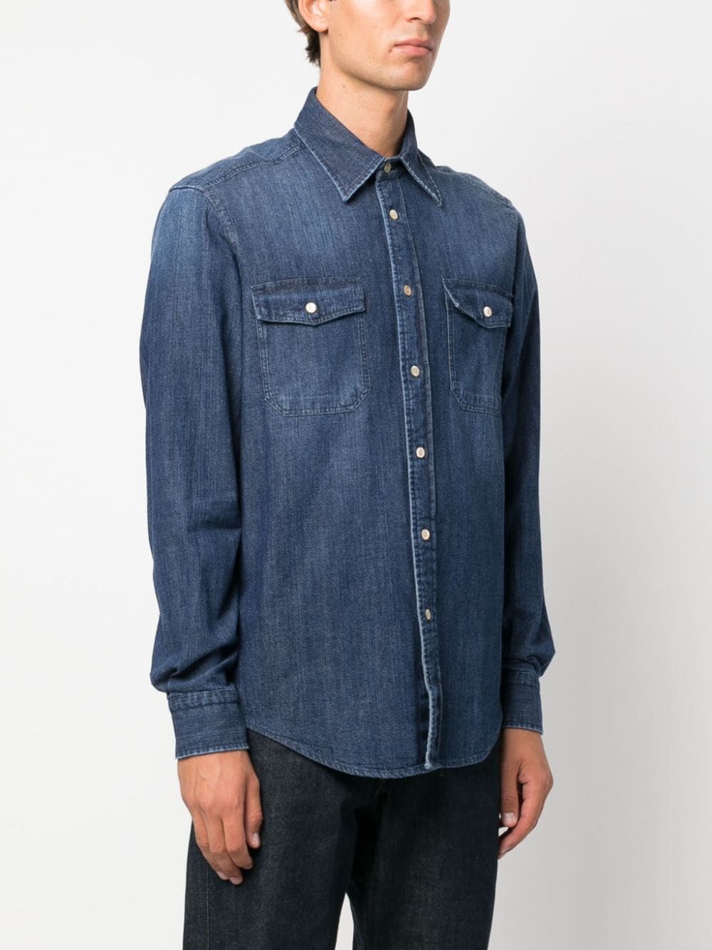Boglioli Men's Denim Button-Down Shirt