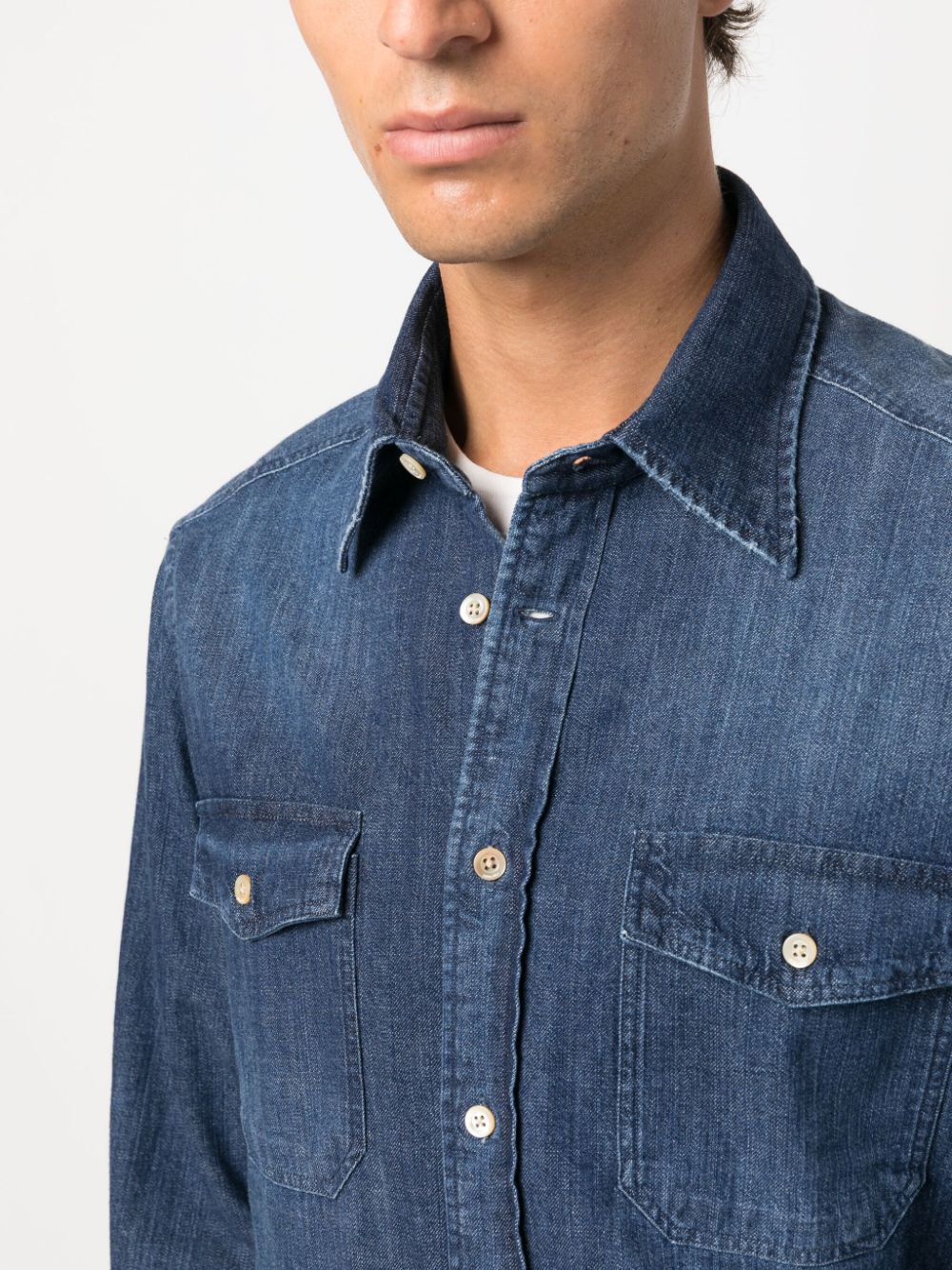 Boglioli Men's Denim Button-Down Shirt