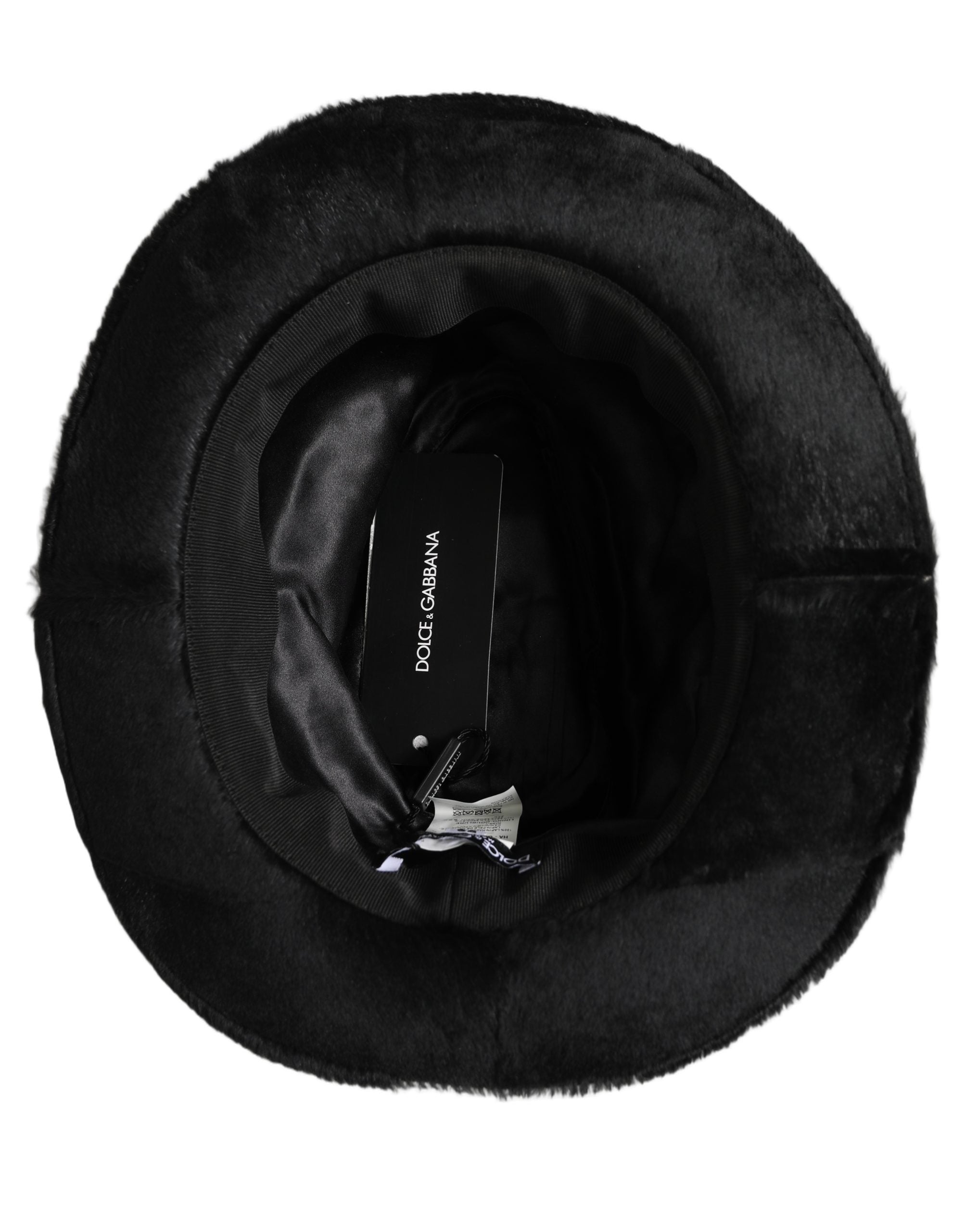 Dolce & Gabbana Men Black Classic Wide Brim Fedora Capello Men's Hat