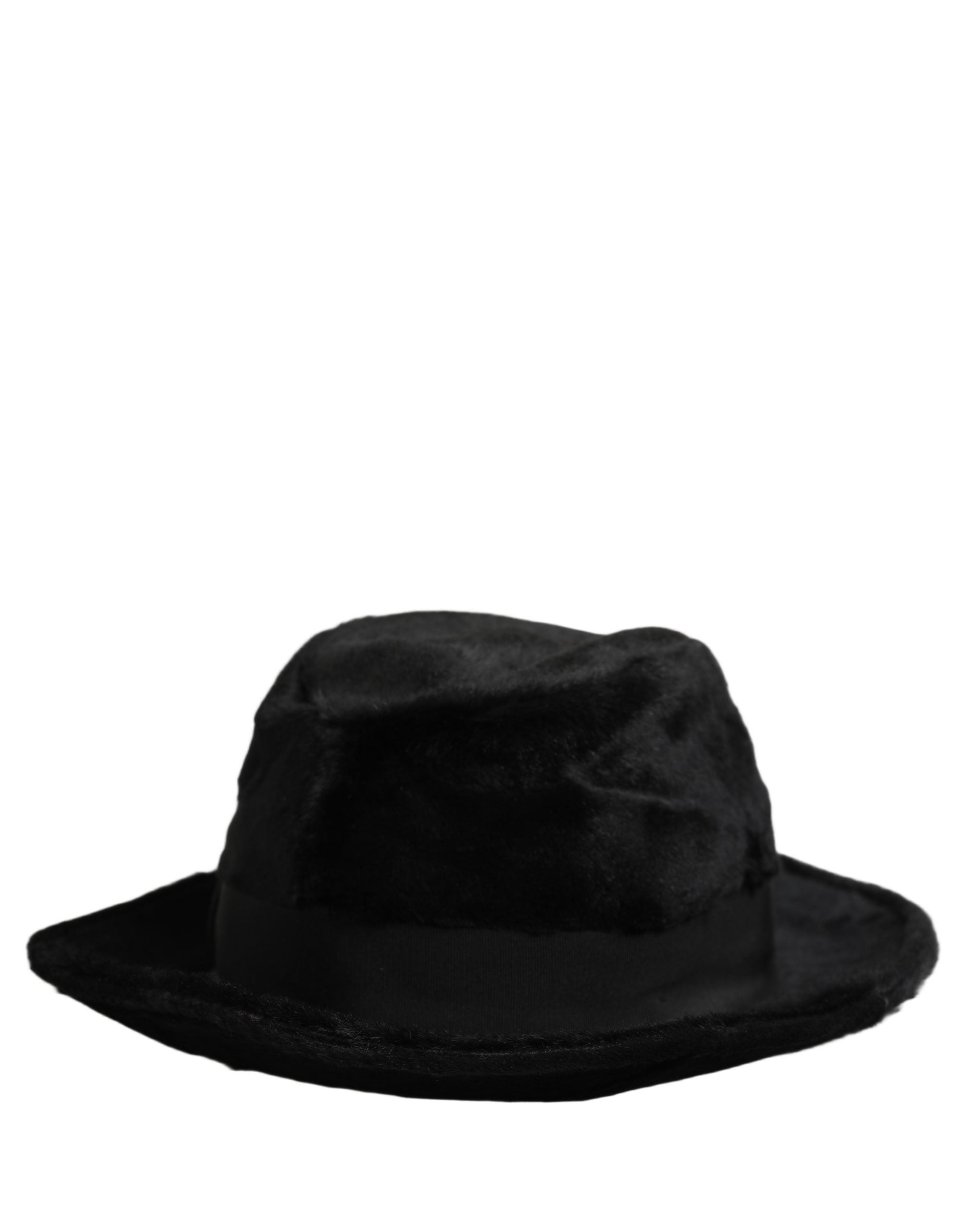 Dolce & Gabbana Men Black Classic Wide Brim Fedora Capello Men's Hat